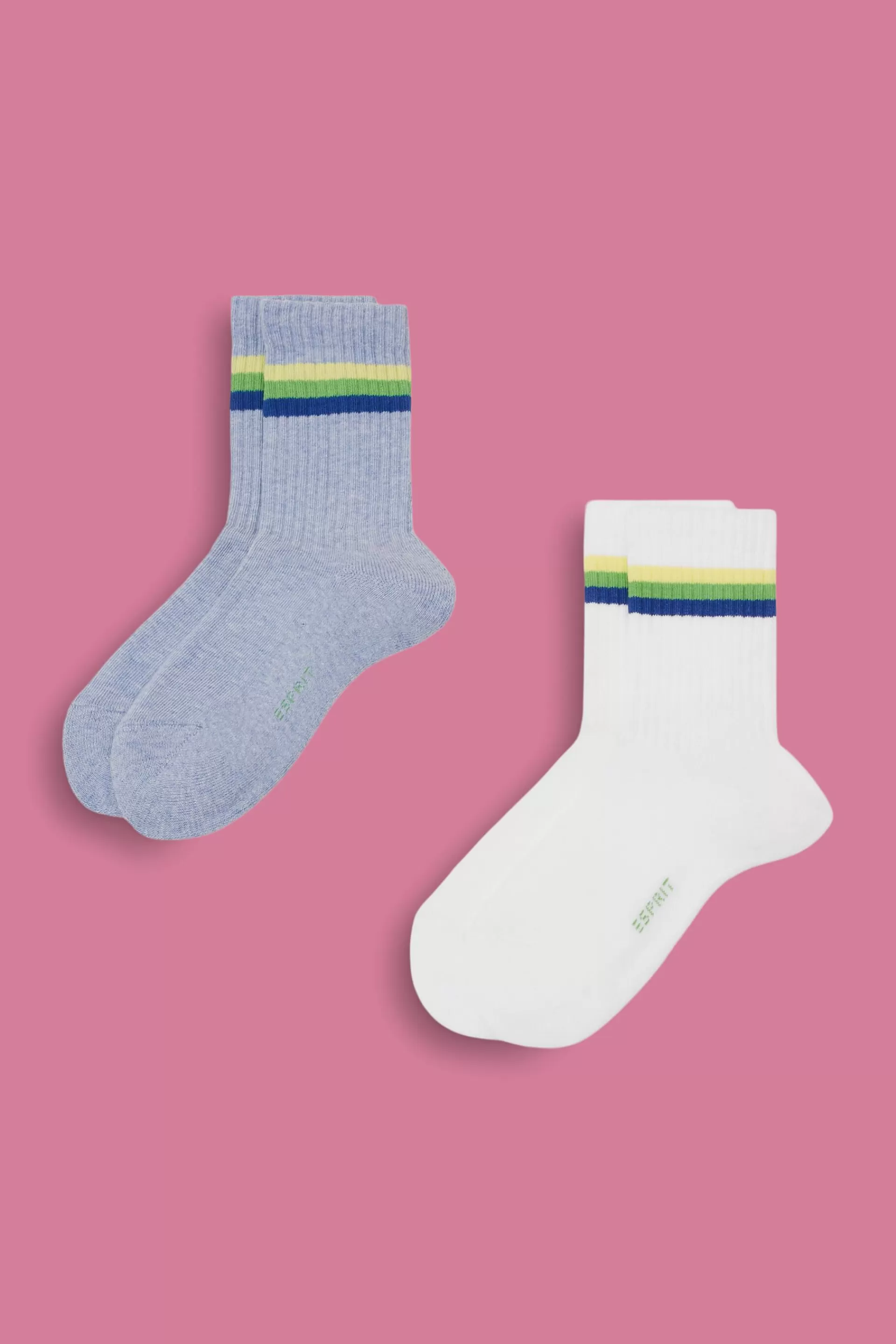 2er-Pack gerippte Socken mit Streifen-ESPRIT Fashion