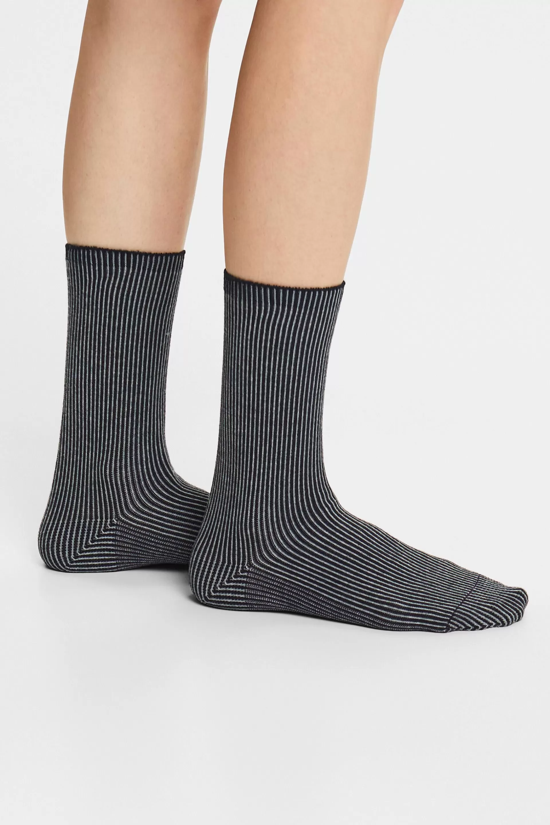 2er-Pack Grobstricksocken mit Streifenmuster-ESPRIT Shop