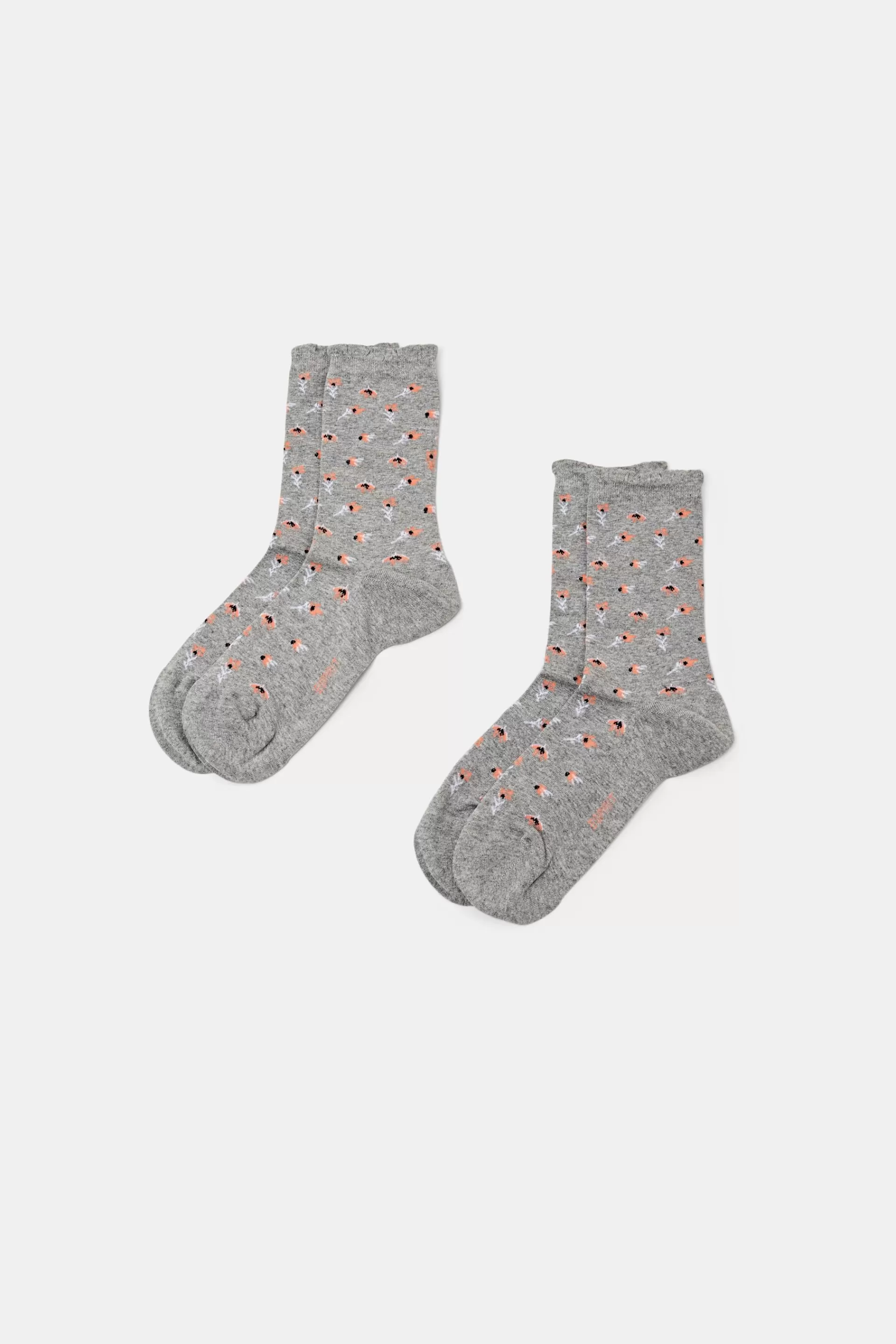 2er-Set Stricksocken mit floralem Muster-ESPRIT Shop