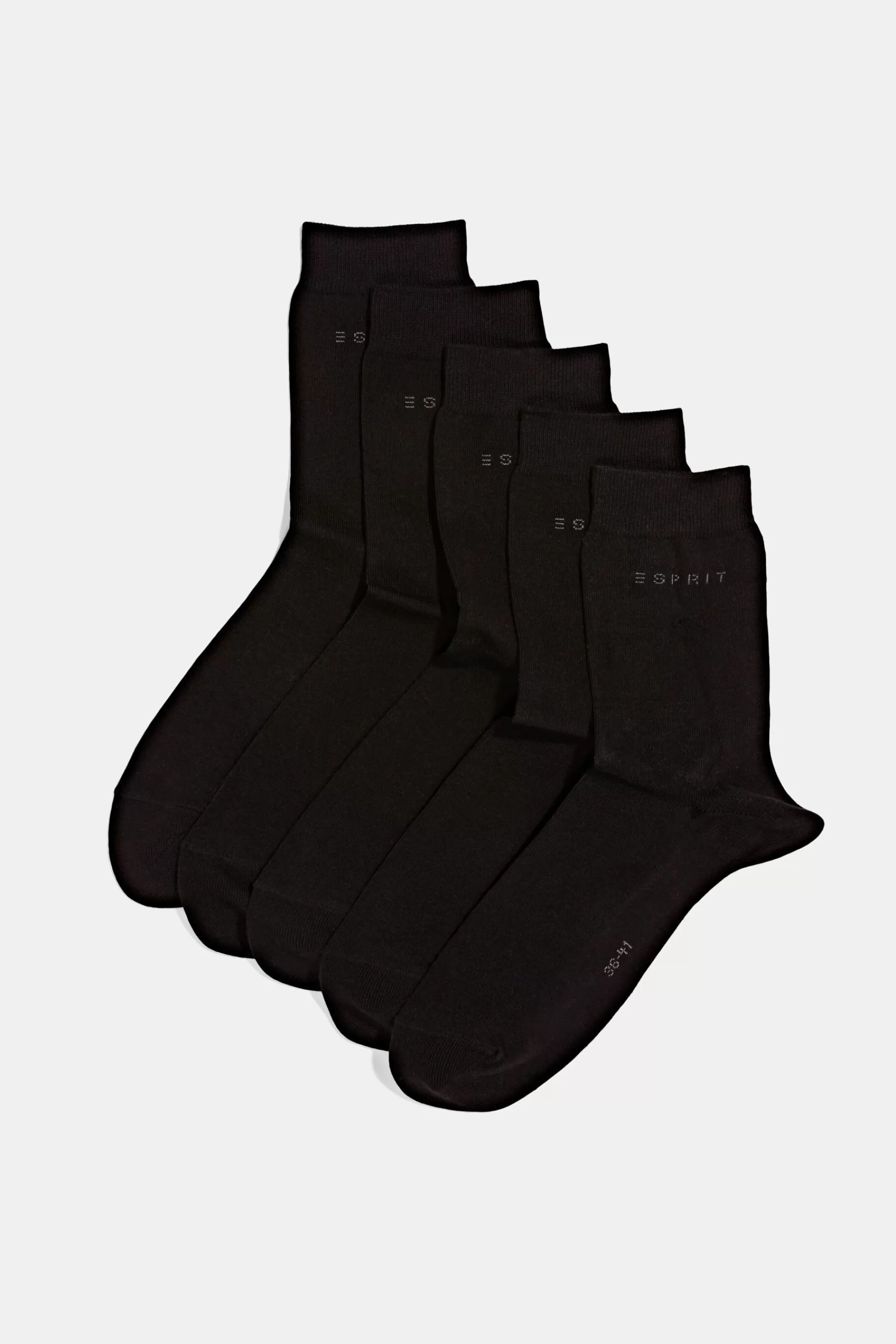 5er-Pack unifarbene Socken, Bio-Baumwolle-ESPRIT Fashion