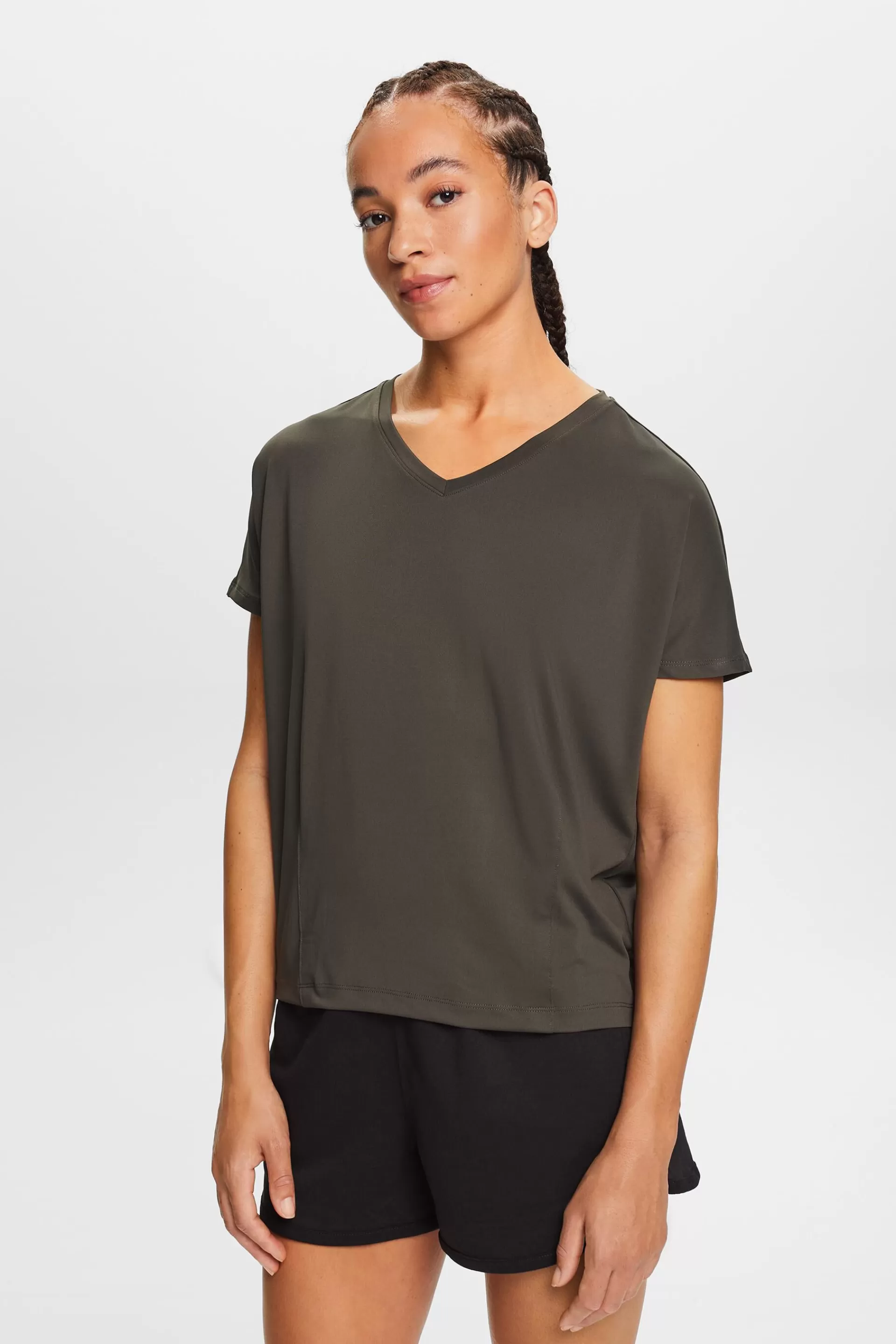 Active T-Shirt E-DRY mit V-Ausschnitt-ESPRIT Sale