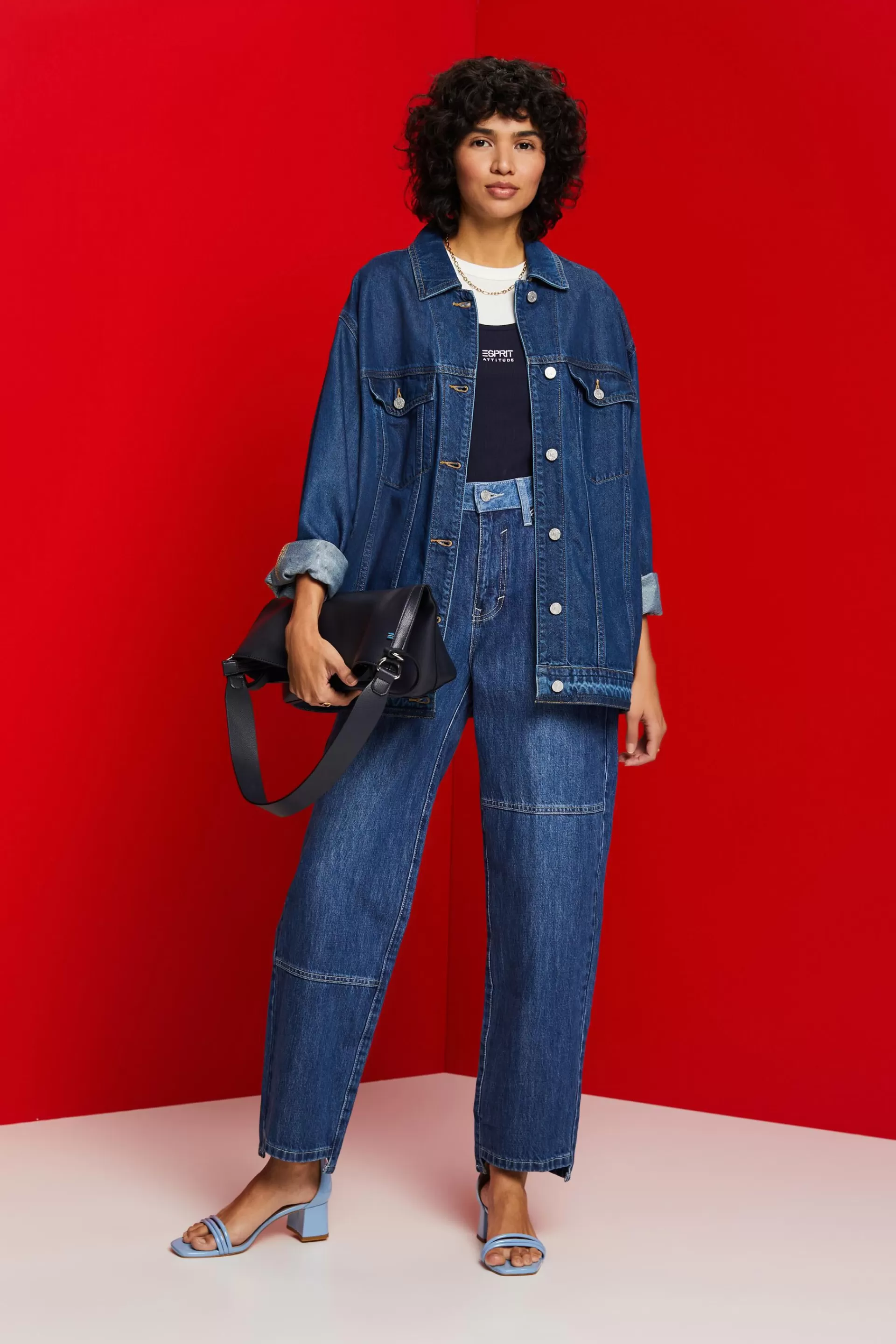 Asymmetrische Jeans der 90er mit weitem Bein-ESPRIT Best