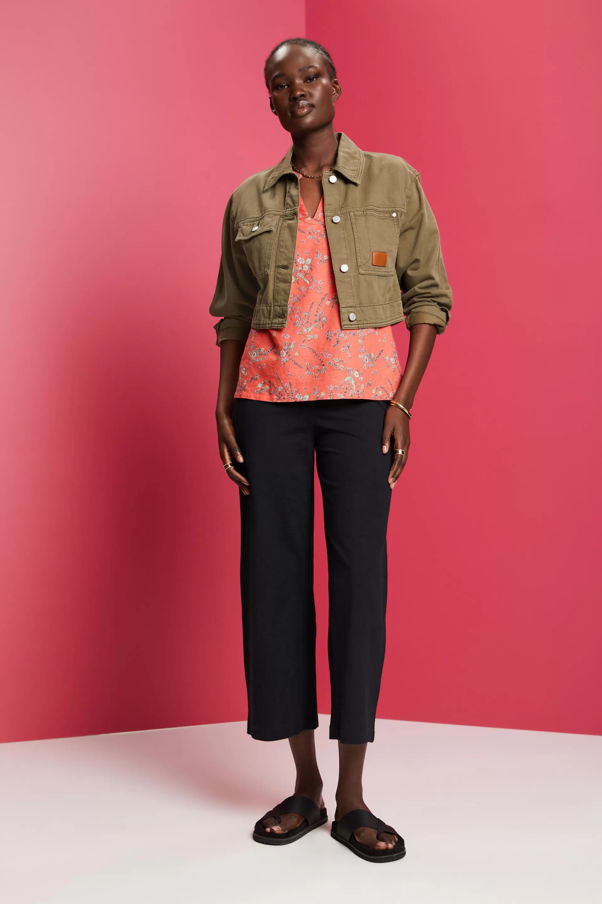 Ärmellose Bluse, Baumwolle-Leinen-Mix-ESPRIT Best Sale