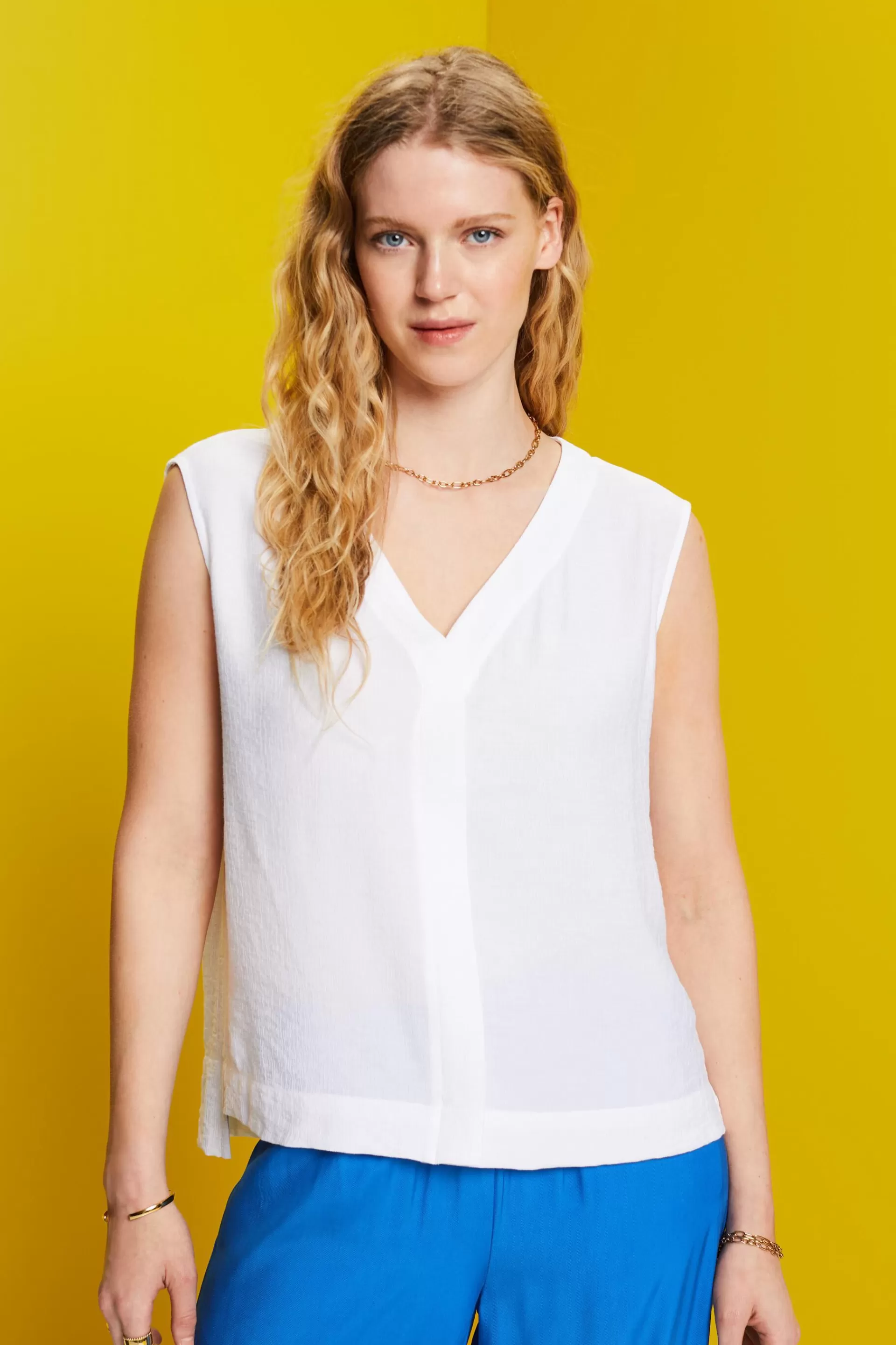 Ärmellose Bluse in Crinkle-Optik-ESPRIT Cheap