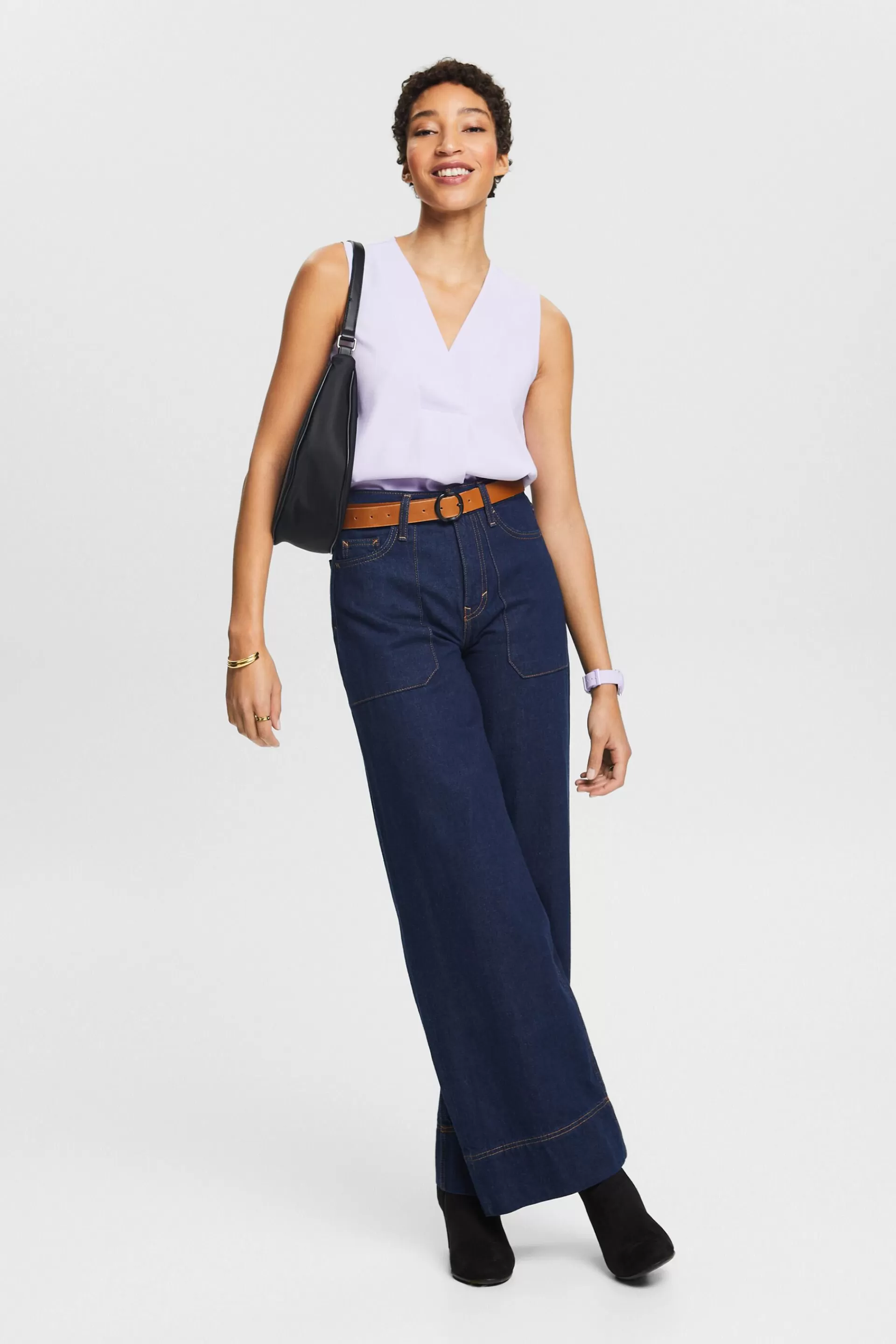 Ärmellose Bluse mit V-Ausschnitt-ESPRIT Sale