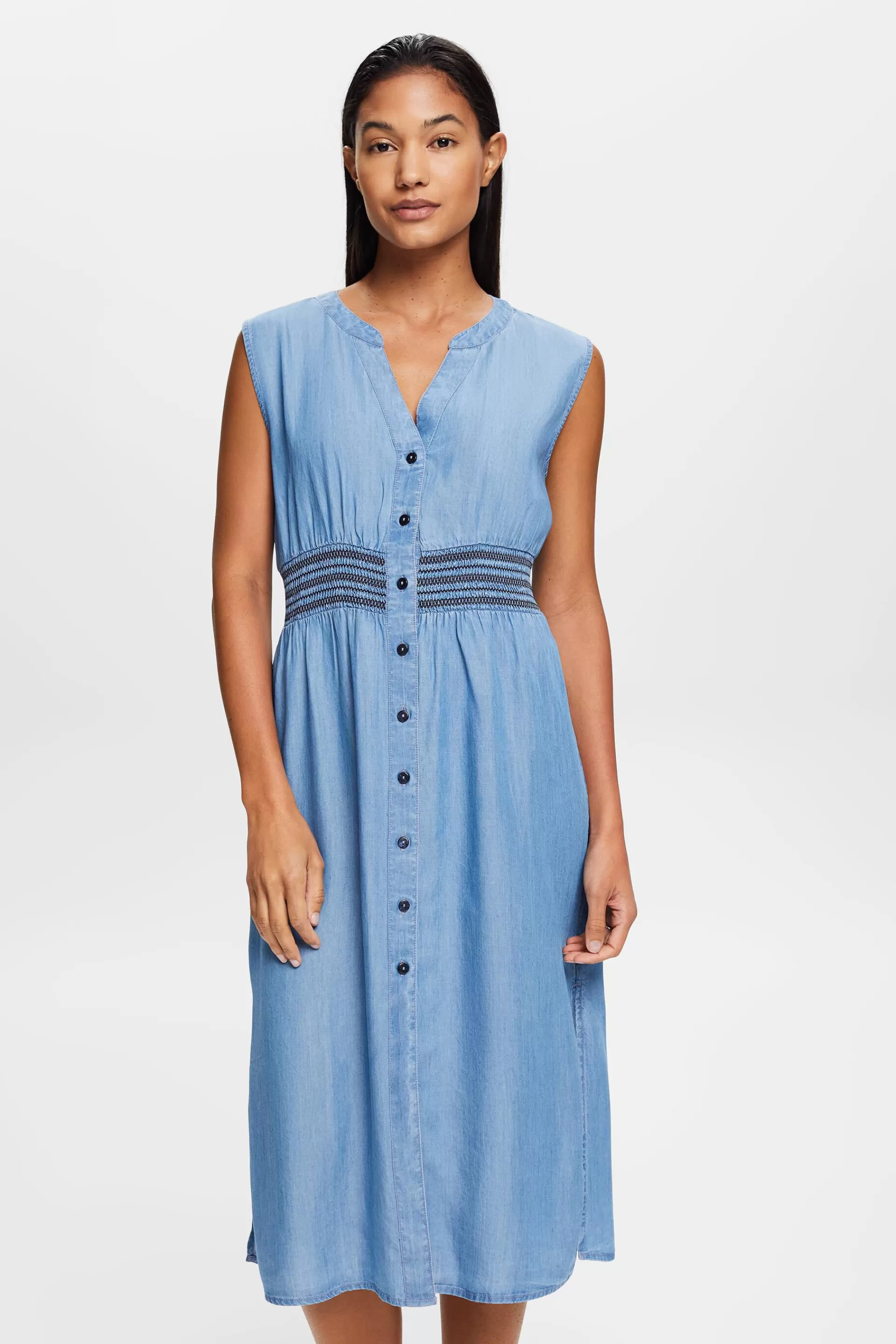 Ärmelloses Midikleid in Jeansoptik-ESPRIT Outlet