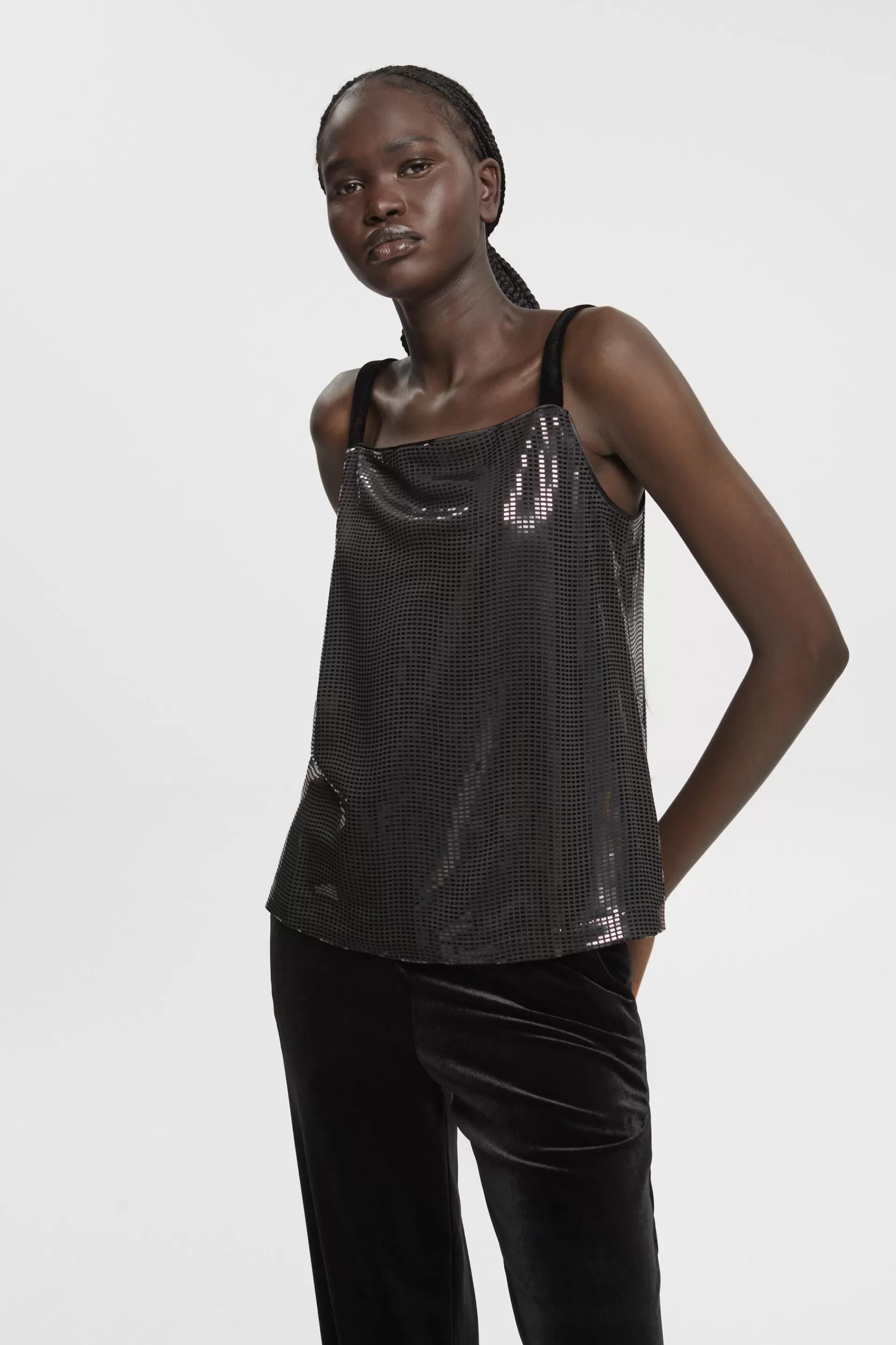 Ärmelloses Top mit Folienapplikation-ESPRIT Best Sale