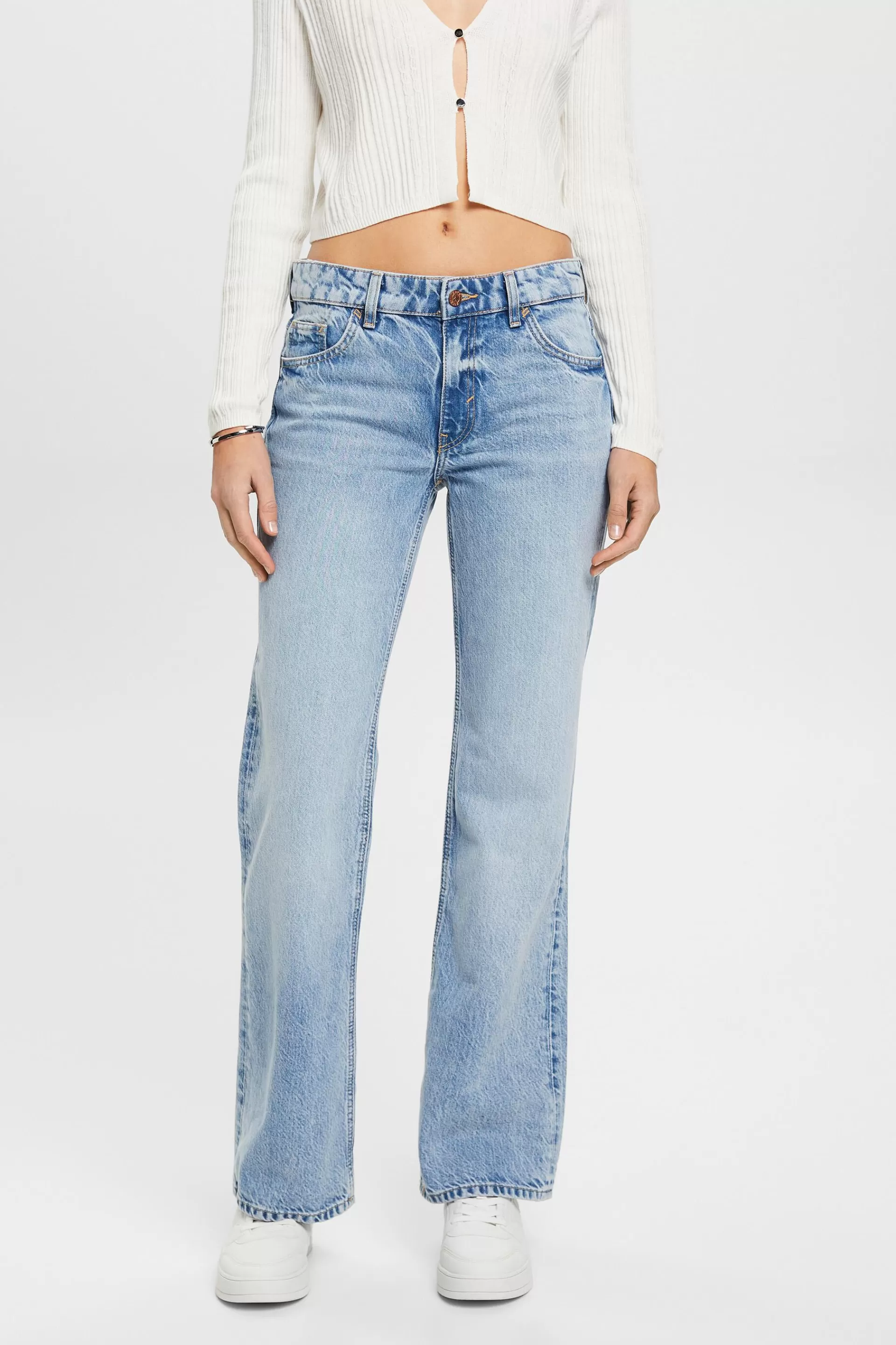 Ausgestellte Retro-Jeans mit mittelhohem Bund-ESPRIT Store