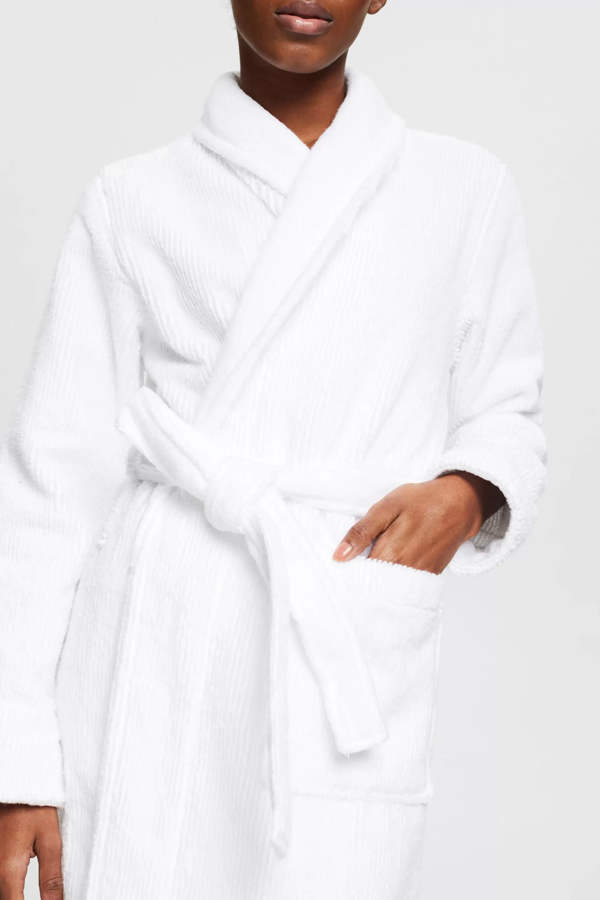 Bademantel in gerippter Optik-ESPRIT Flash Sale