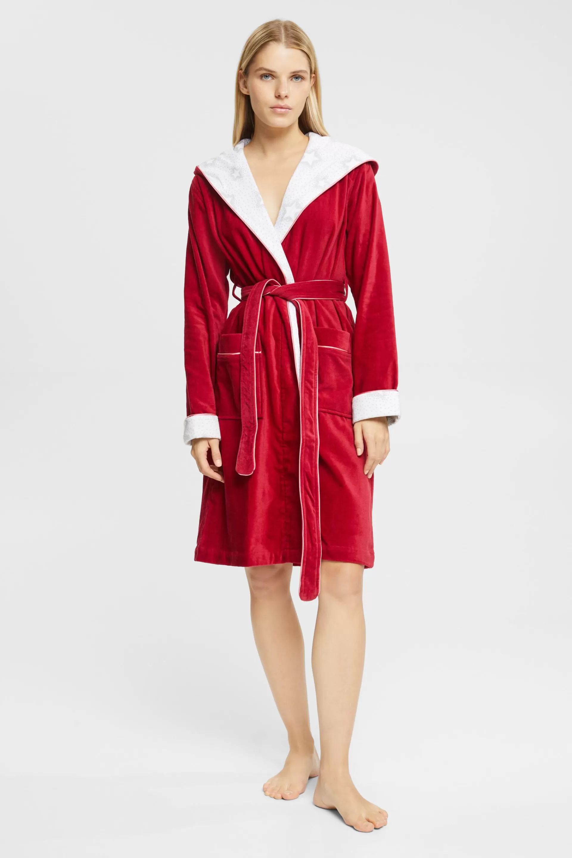 Bademantel mit Kapuze und Sternenprint-ESPRIT Fashion