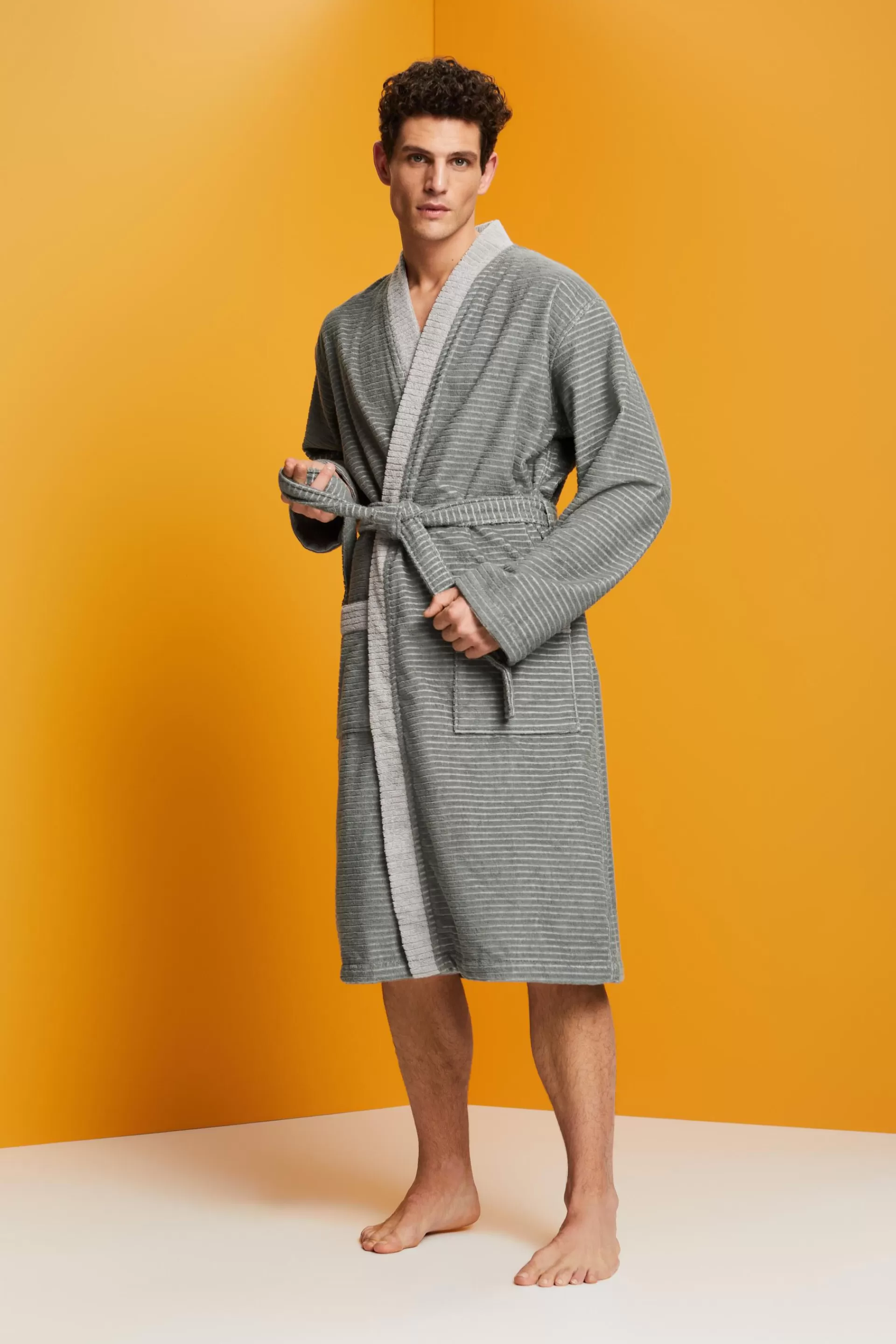Bademantel mit Strukturstreifen-ESPRIT Cheap