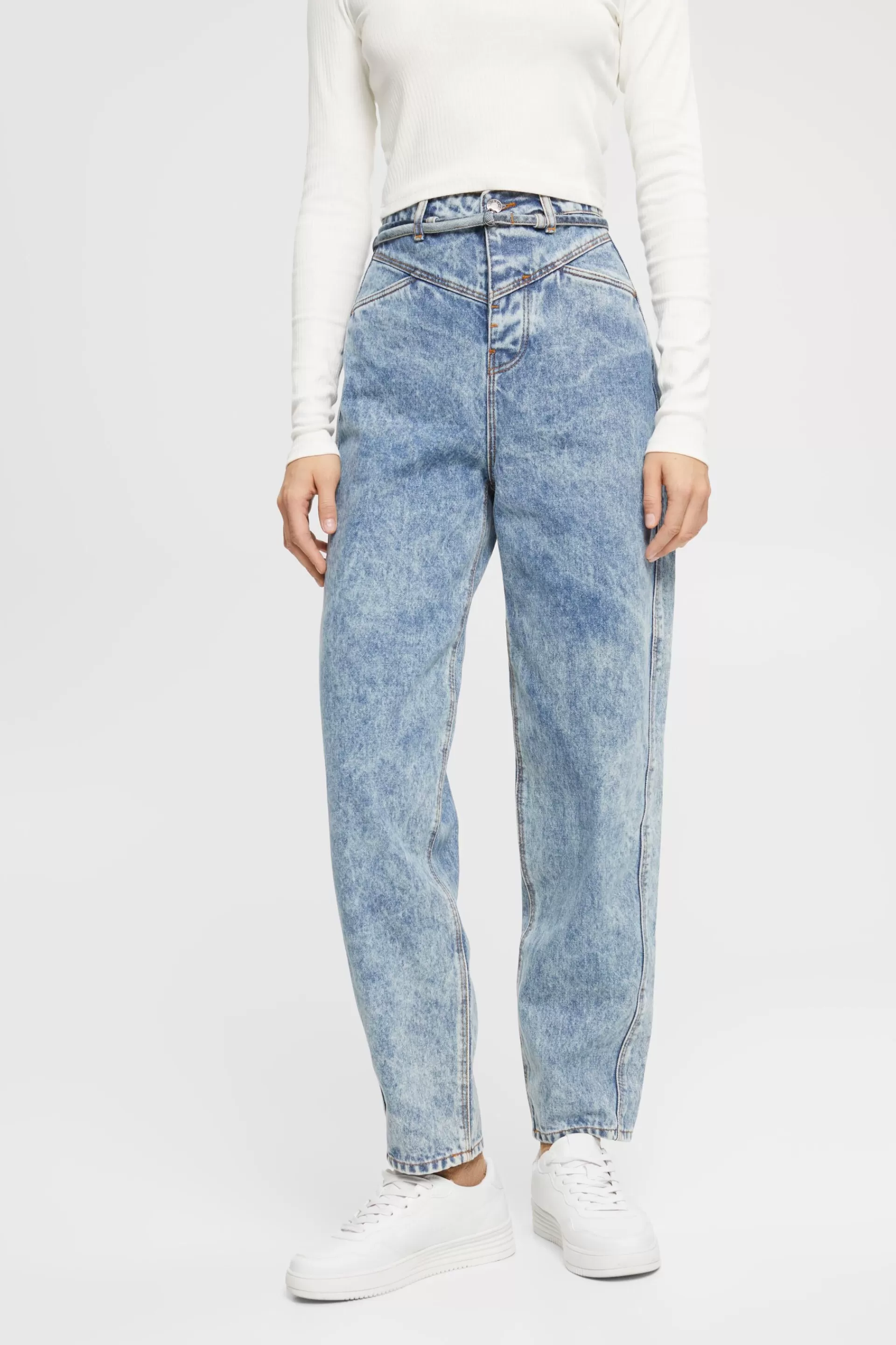 Banana-Fit-Jeans mit hohem Bund und Stonewashed-Effekt-ESPRIT Best Sale