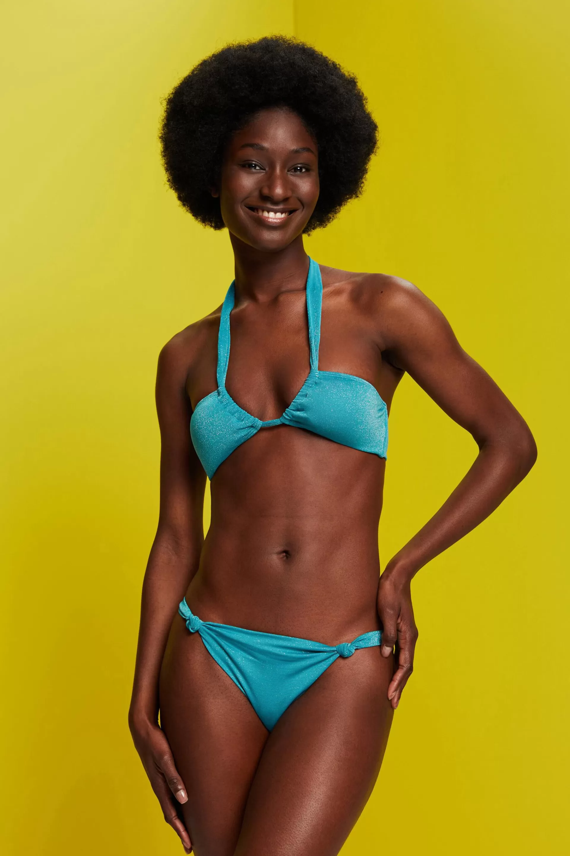 Bandeau-Bikinitop mit Glitzer-ESPRIT Clearance