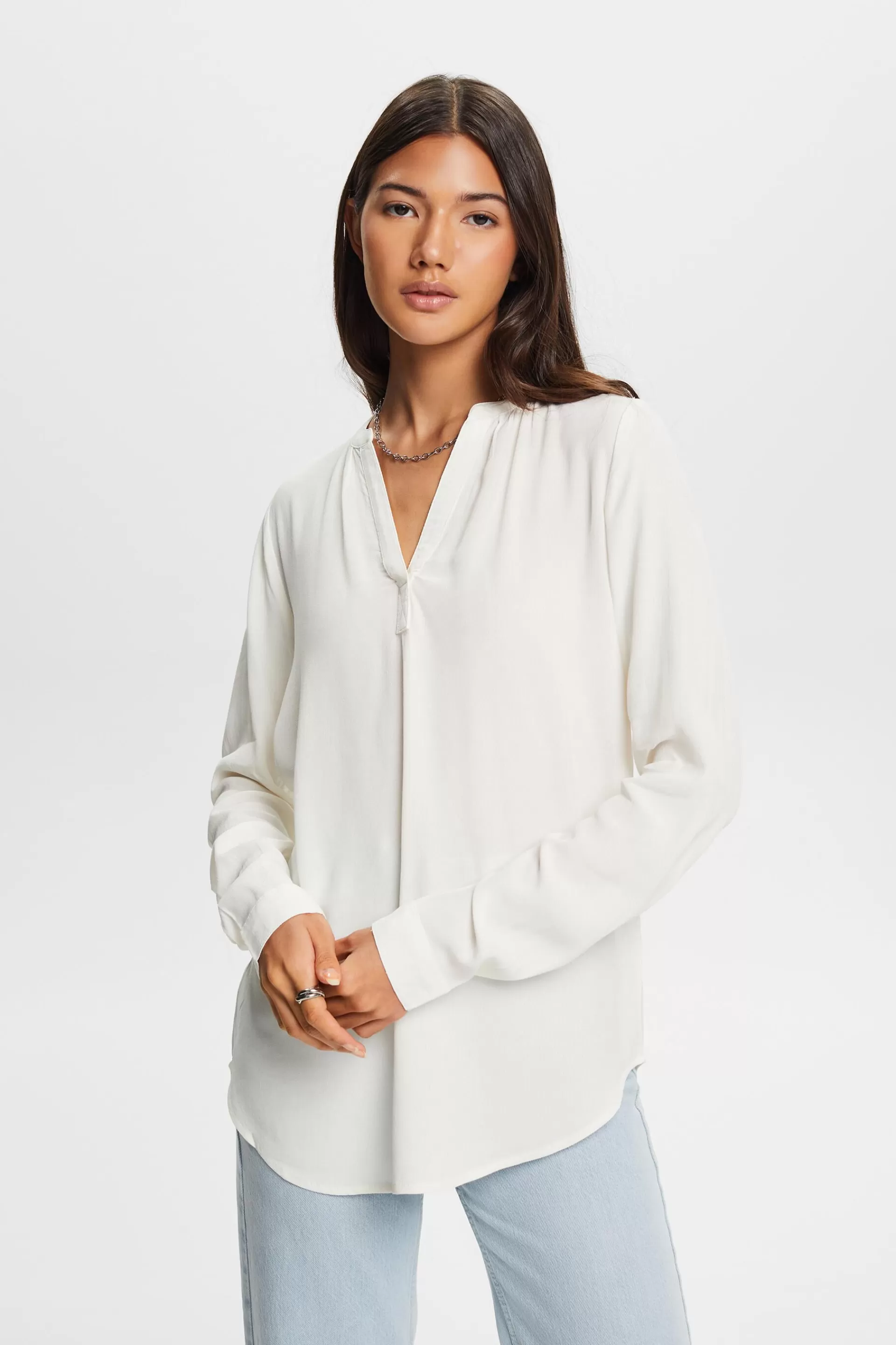 Basic-Bluse mit V-Ausschnitt-ESPRIT Cheap