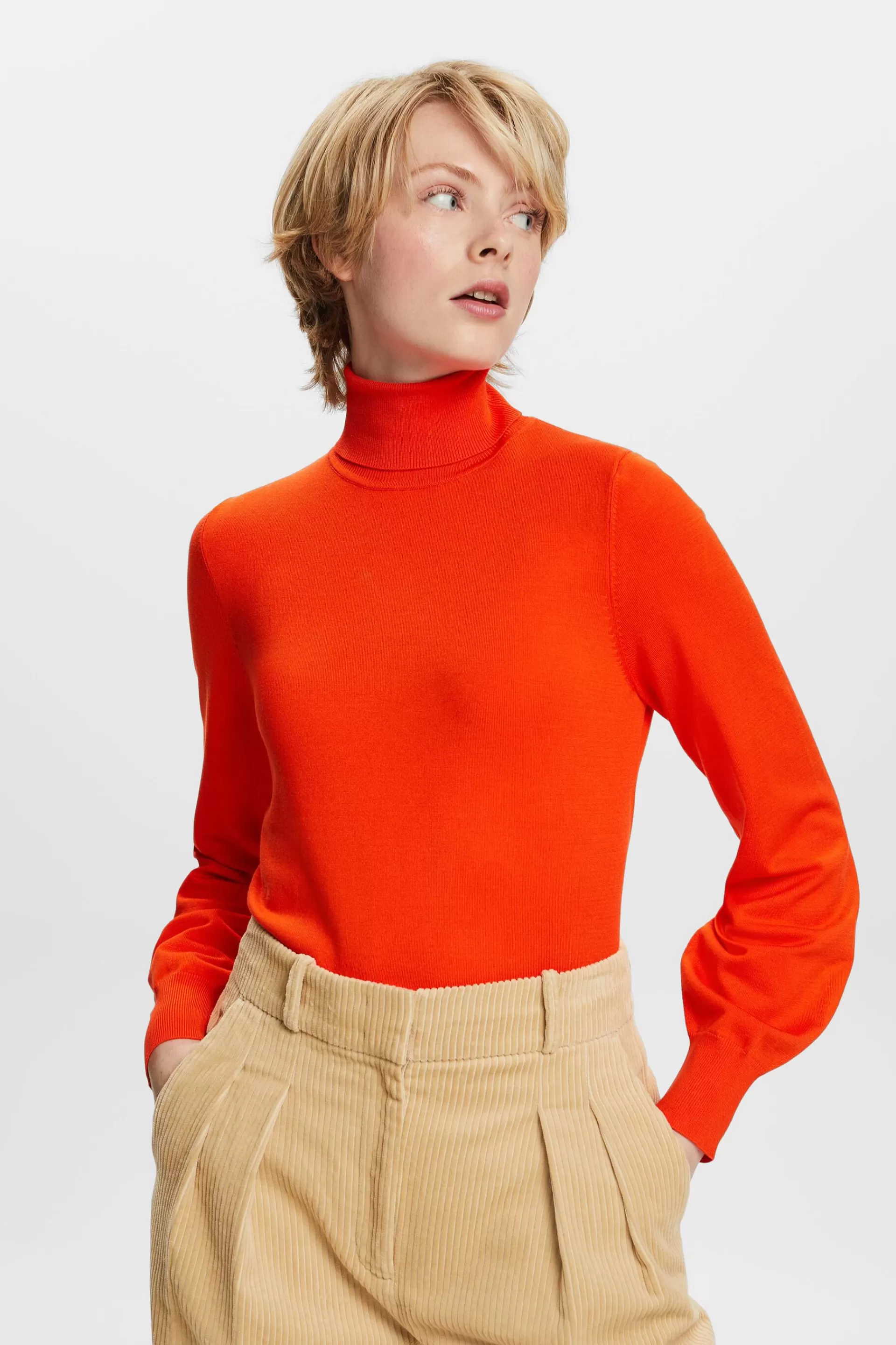Basic-Rollkragenpullover, LENZING™ ECOVERO™-ESPRIT Hot