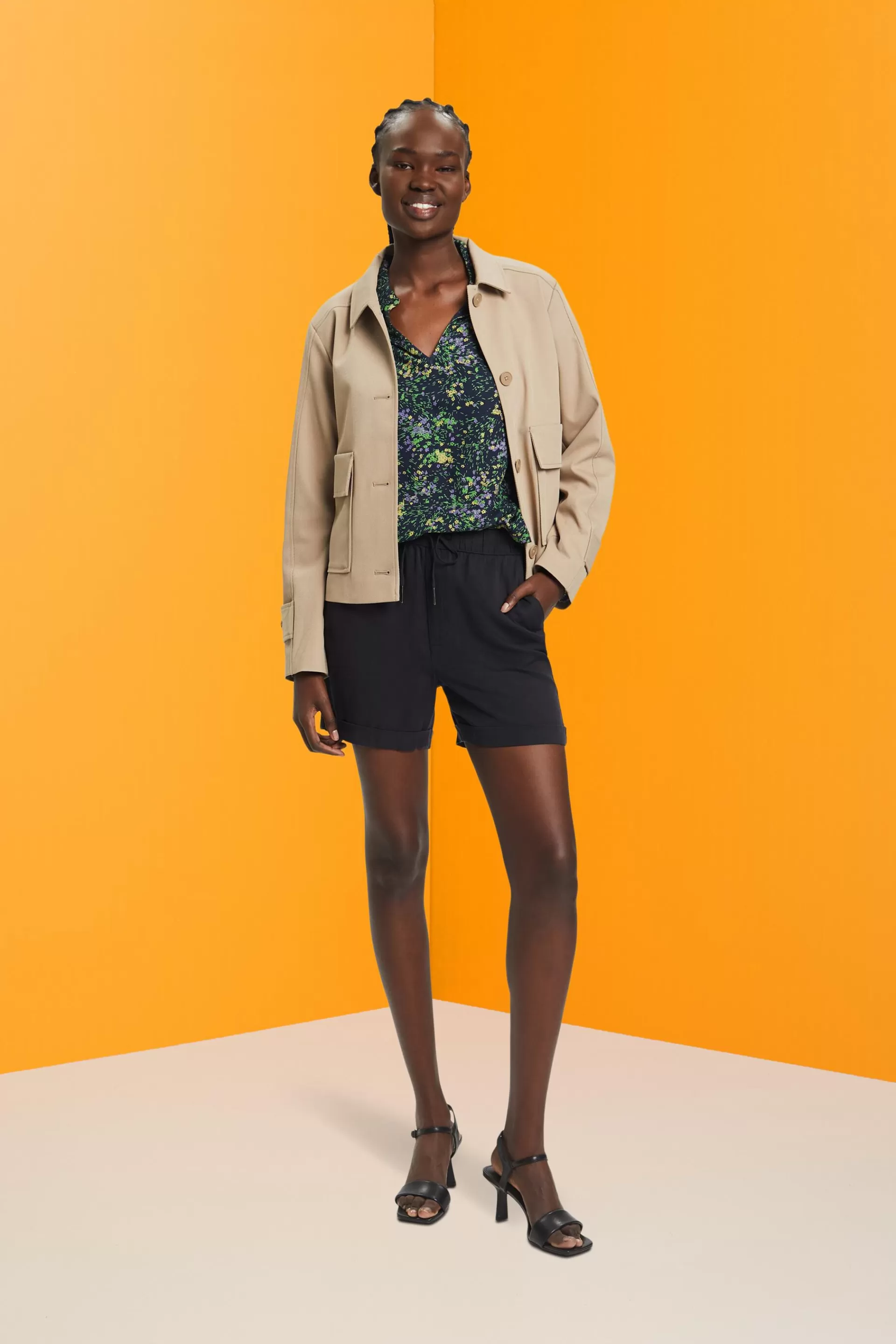 Baumwollbluse mit Blumen-Print-ESPRIT Cheap