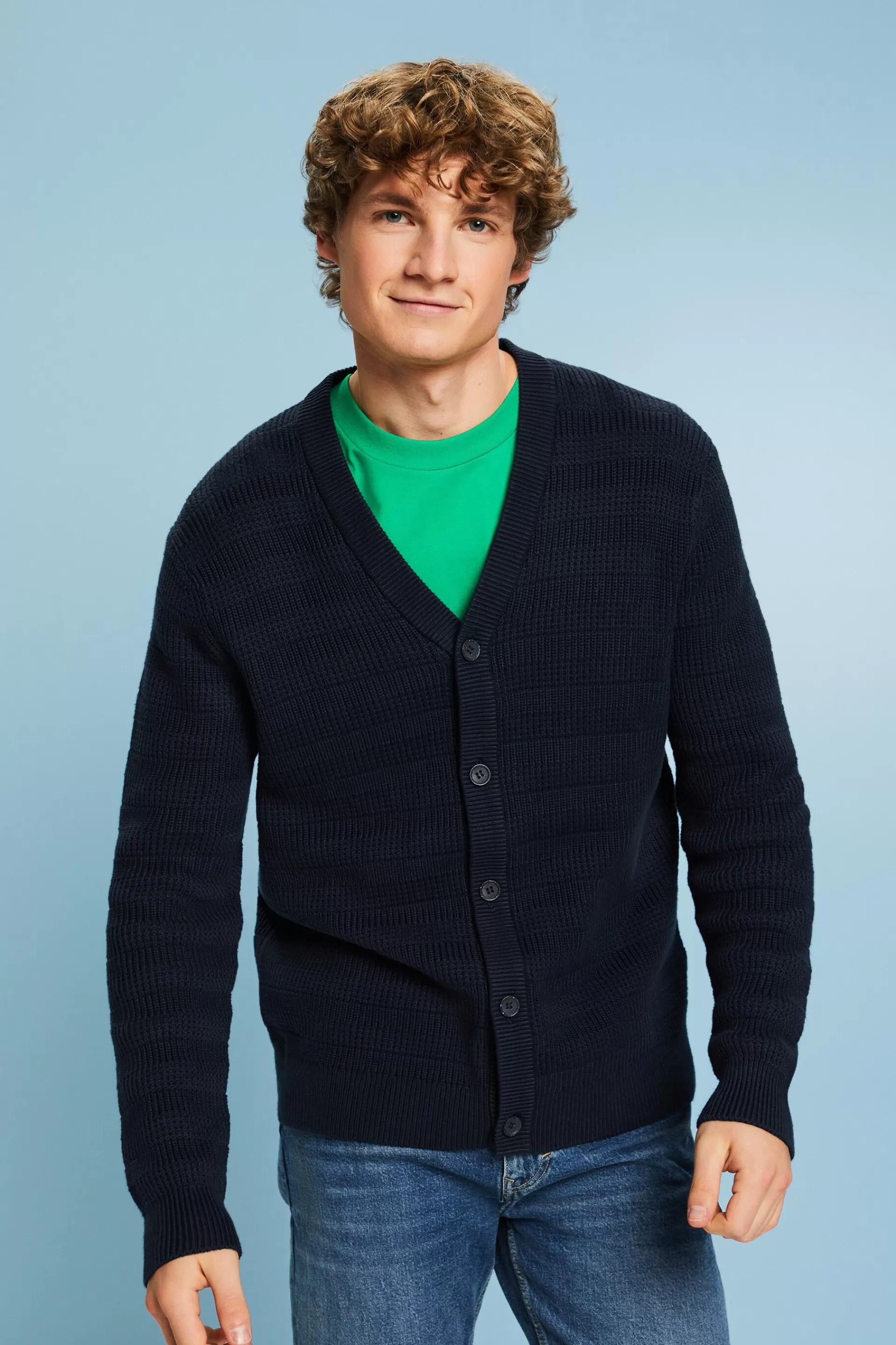 Baumwoll-Cardigan mit V-Ausschnitt-ESPRIT Cheap