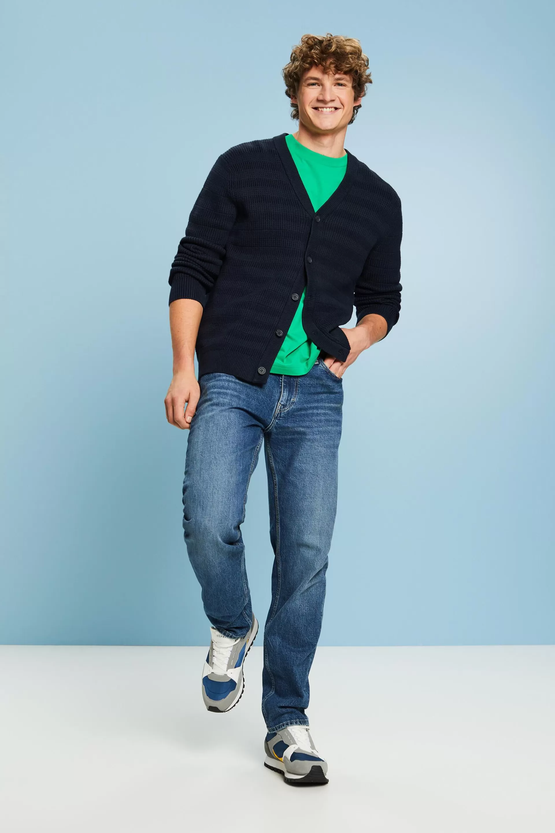 Baumwoll-Cardigan mit V-Ausschnitt-ESPRIT Cheap