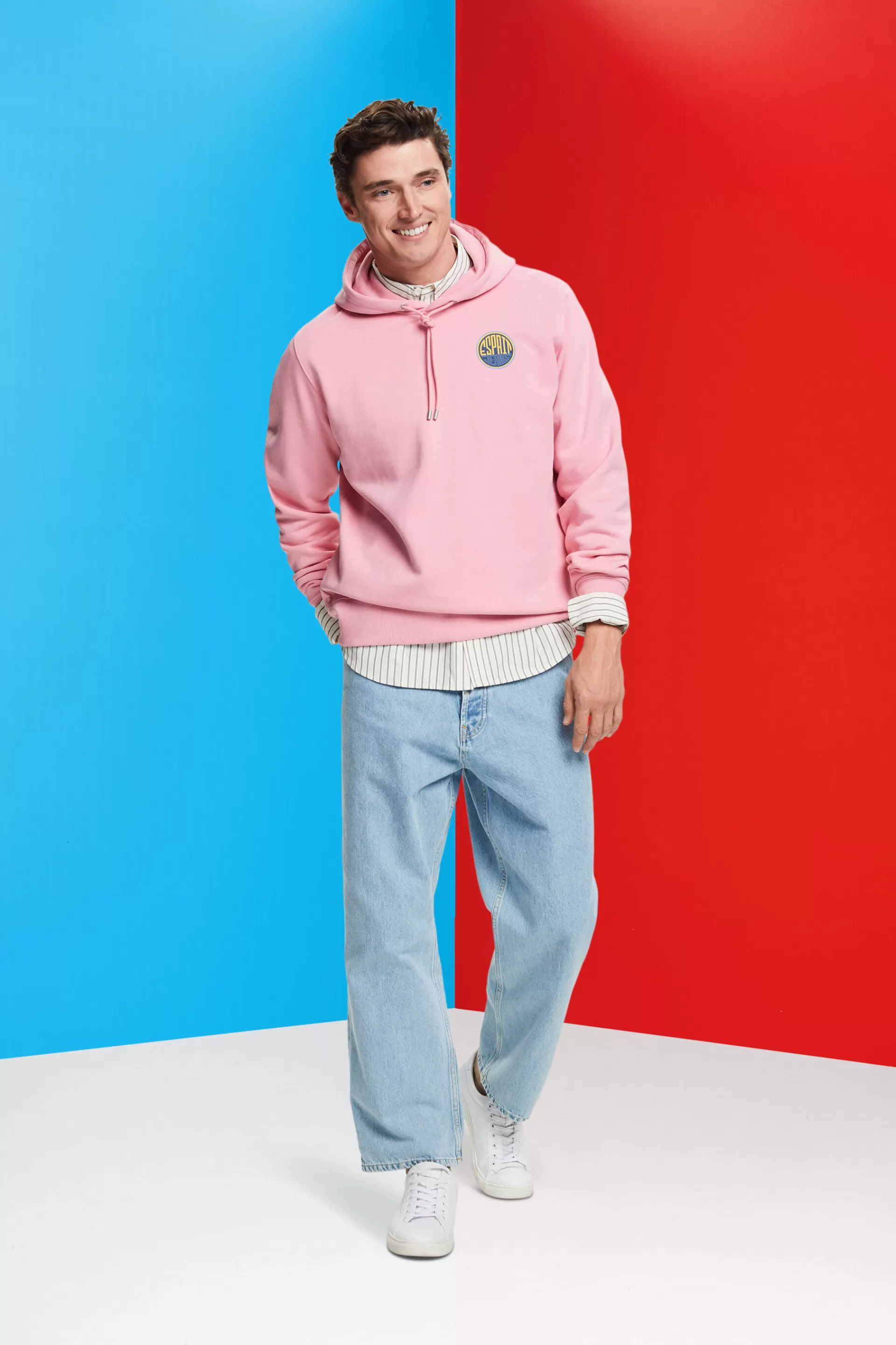 Baumwoll-Kapuzensweatshirt mit Logo-ESPRIT Online
