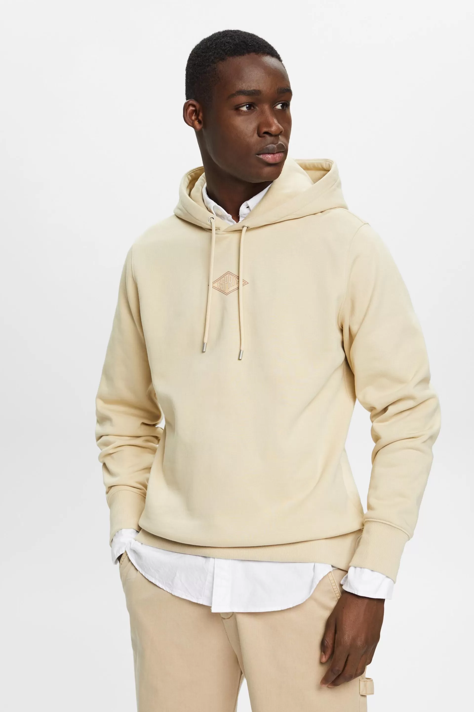 Baumwoll-Kapuzensweatshirt mit Logo-ESPRIT Hot