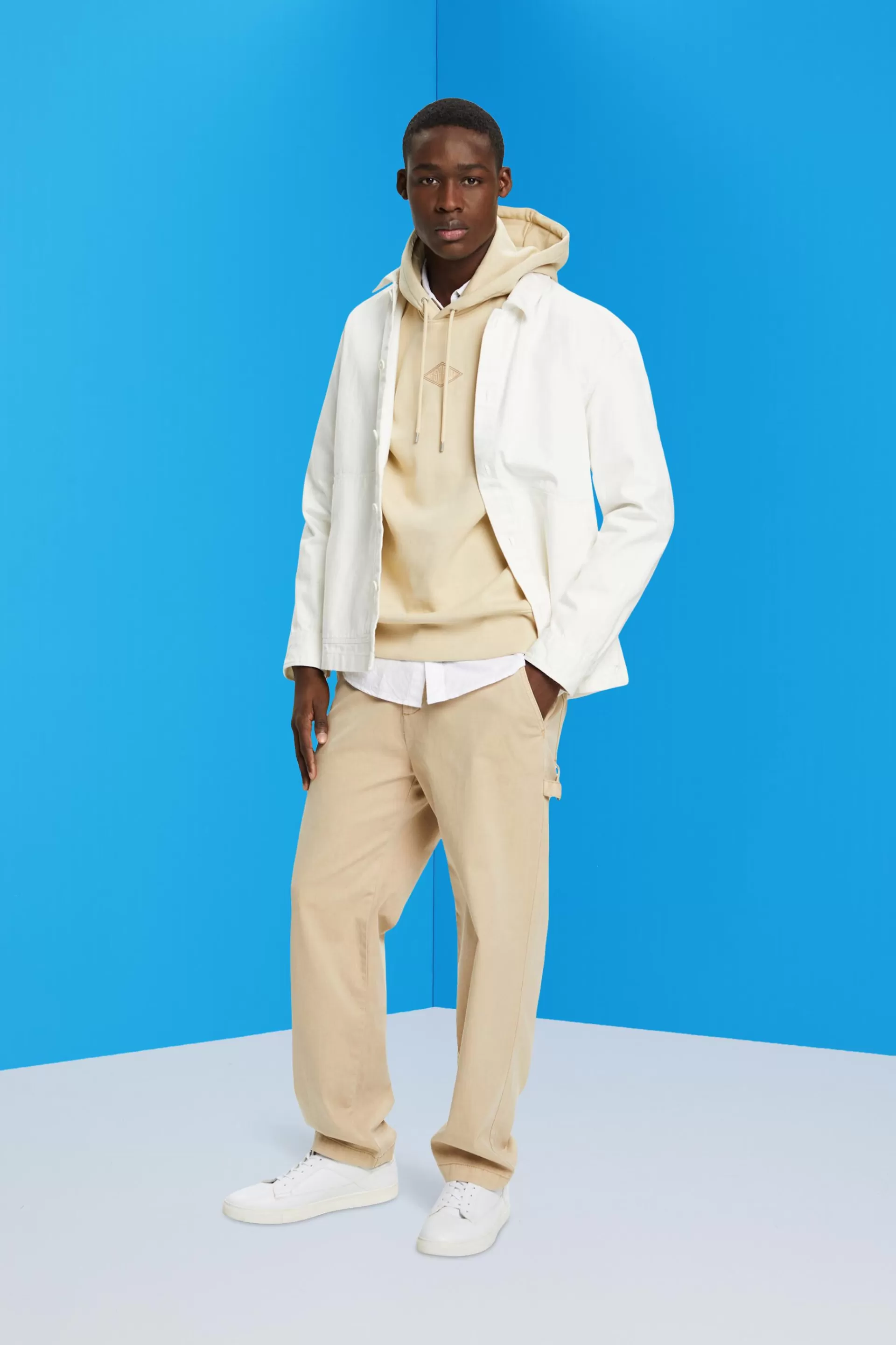 Baumwoll-Kapuzensweatshirt mit Logo-ESPRIT Hot