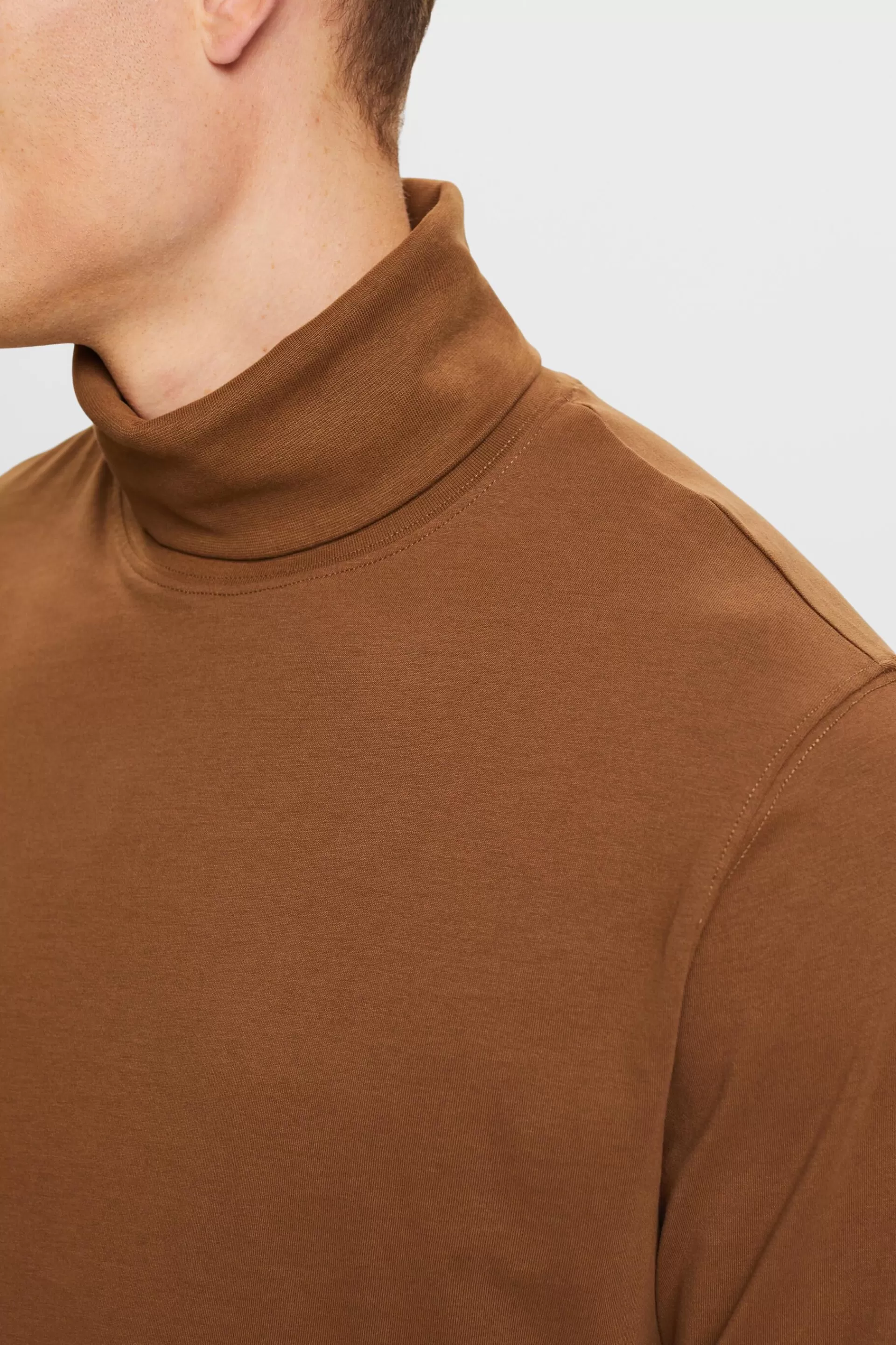 Baumwoll-Longsleeve mit Rollkragen-ESPRIT Discount