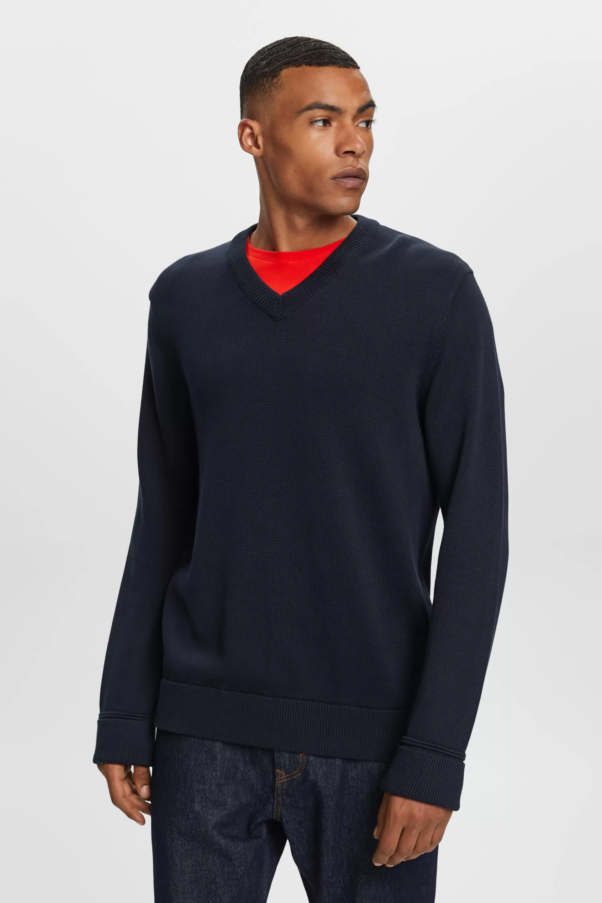 Baumwollpullover mit V-Ausschnitt-ESPRIT Flash Sale