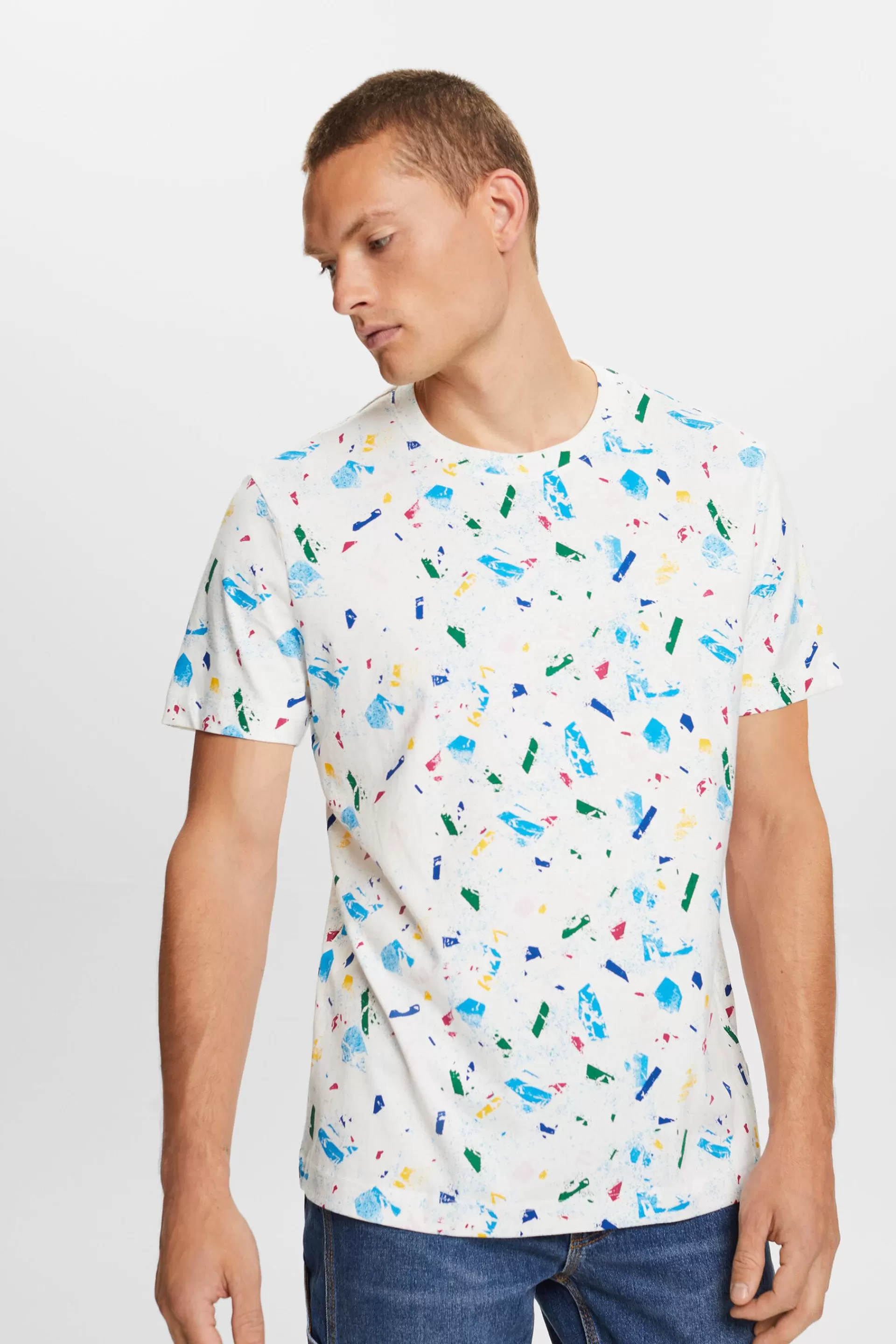 Baumwoll-T-Shirt mit Allover-Print-ESPRIT Flash Sale
