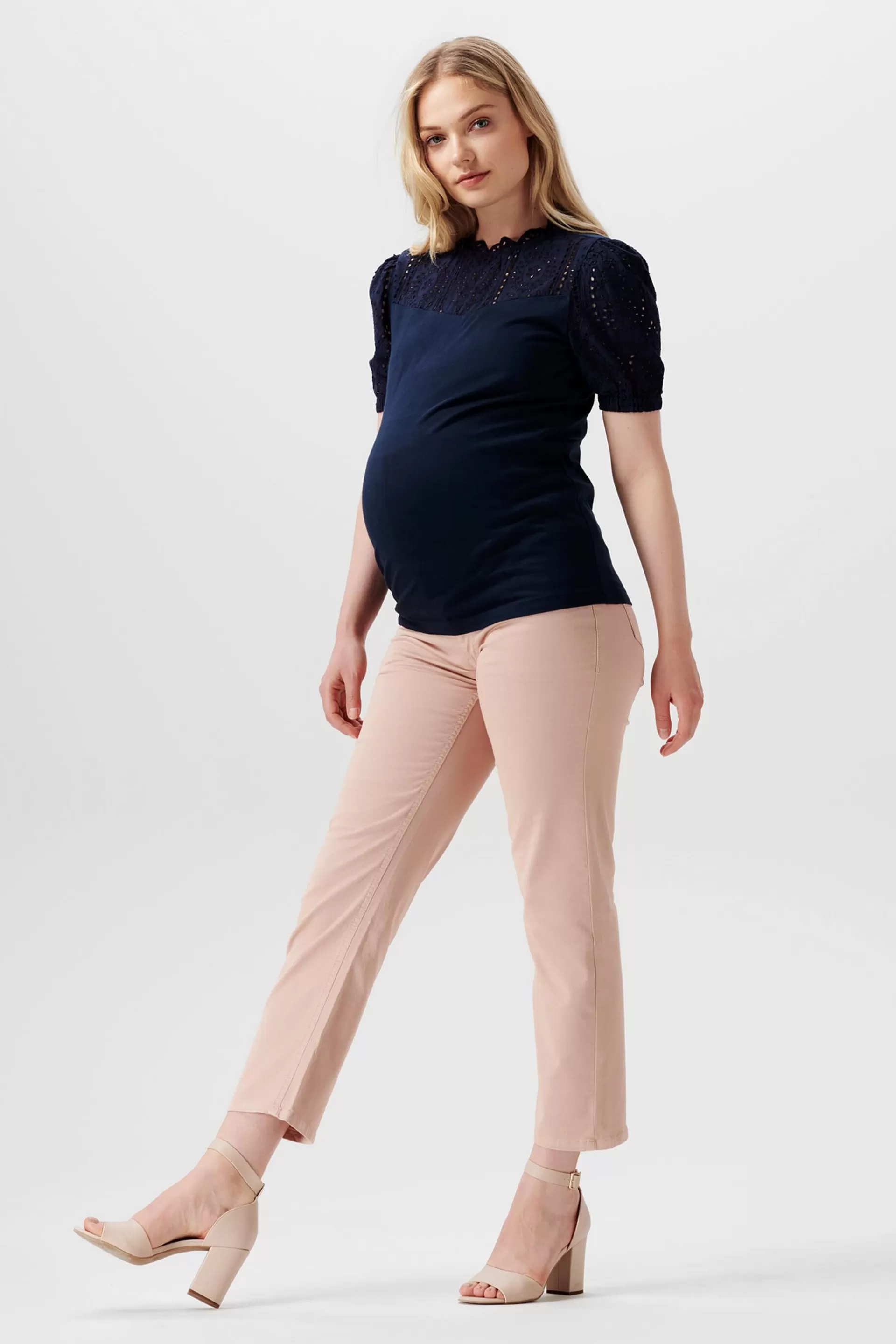 Baumwoll-T-Shirt mit Details aus Lochspitze-ESPRIT Flash Sale