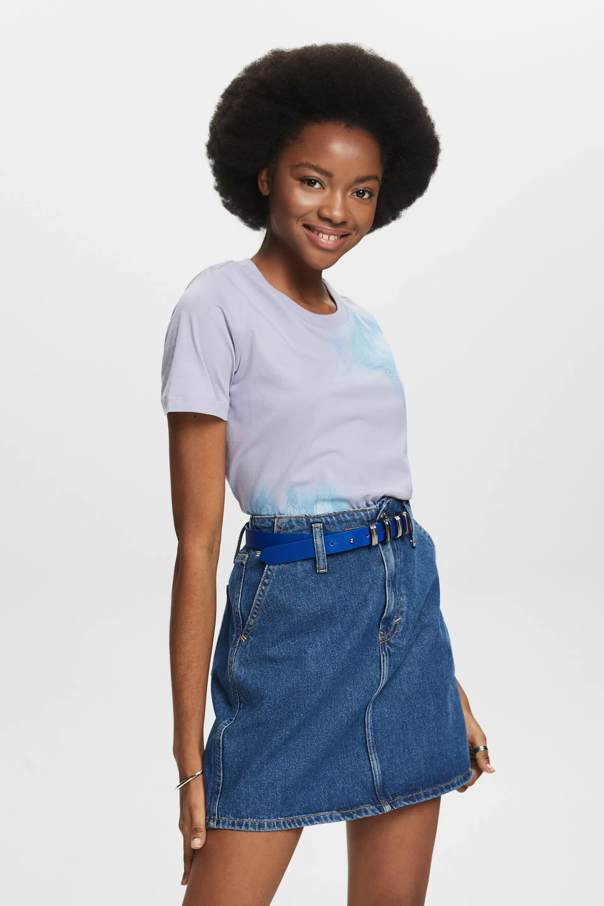 Baumwoll-T-Shirt mit Grafikprint-ESPRIT Cheap