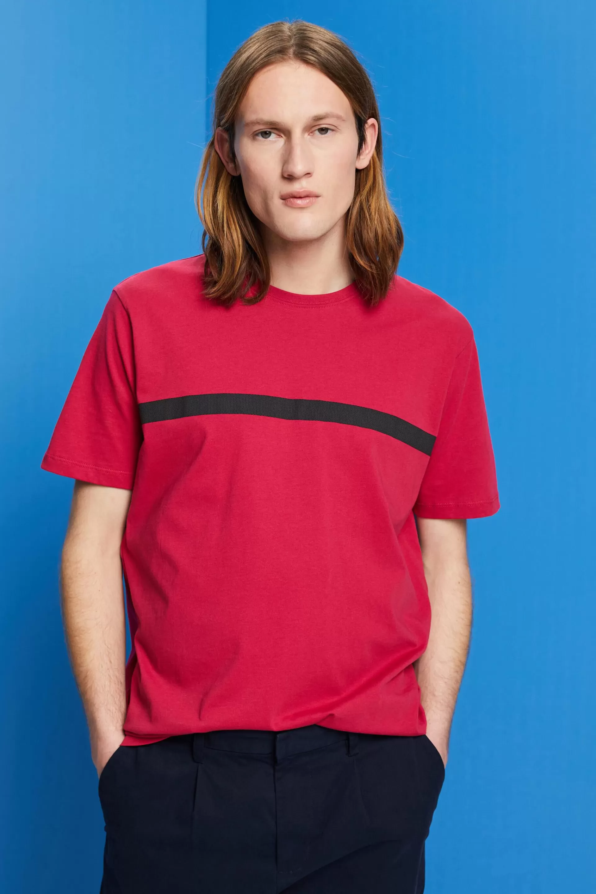 Baumwoll-T-Shirt mit Kontraststreifen-ESPRIT Best Sale
