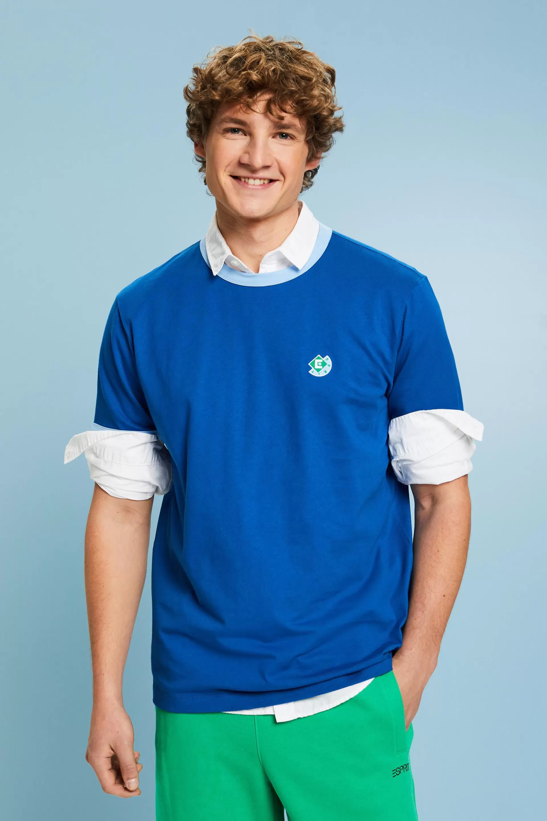 Baumwoll-T-Shirt mit Logo und Rundhalsausschnitt-ESPRIT Shop