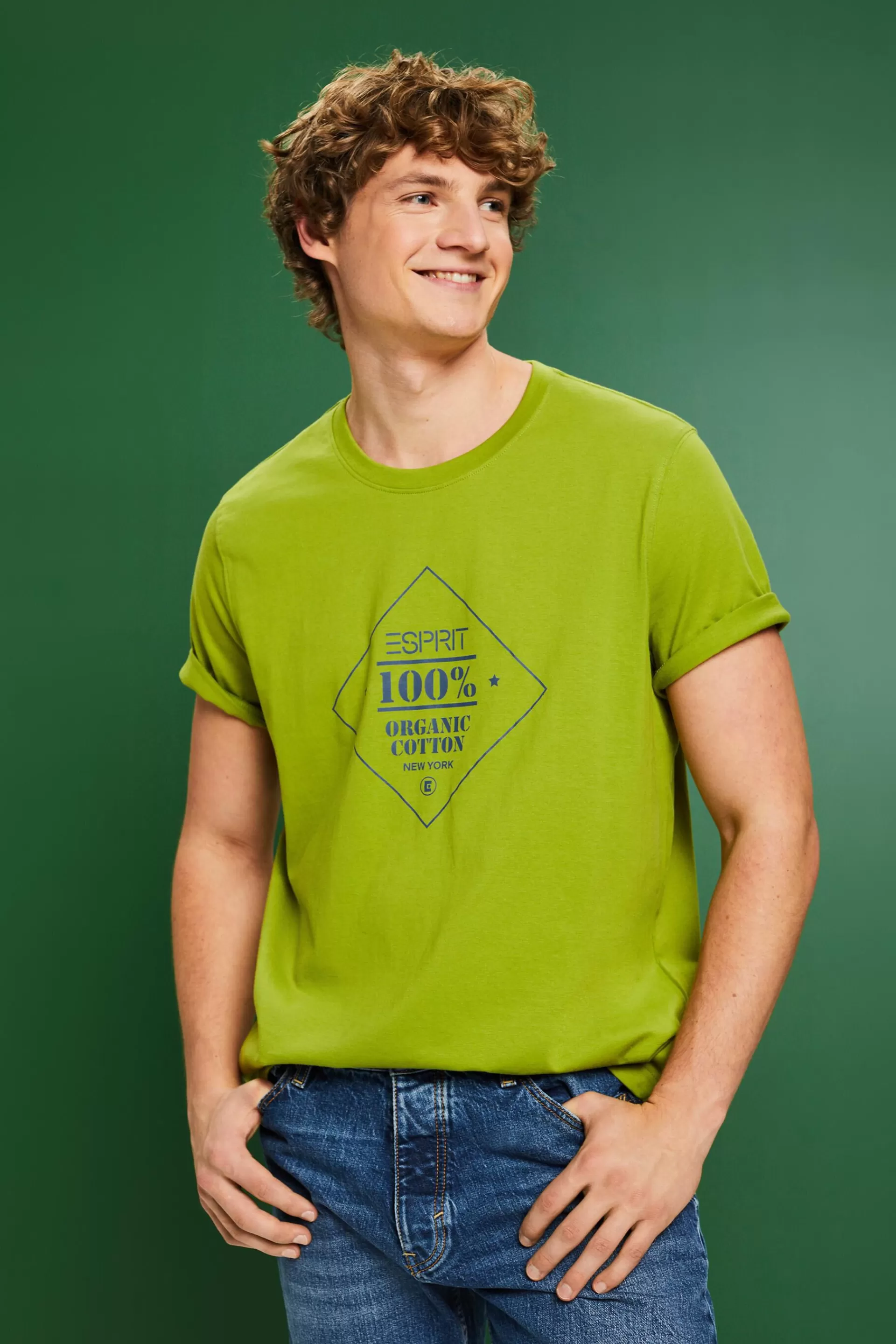 Baumwoll-T-Shirt mit Logoprint-ESPRIT Store