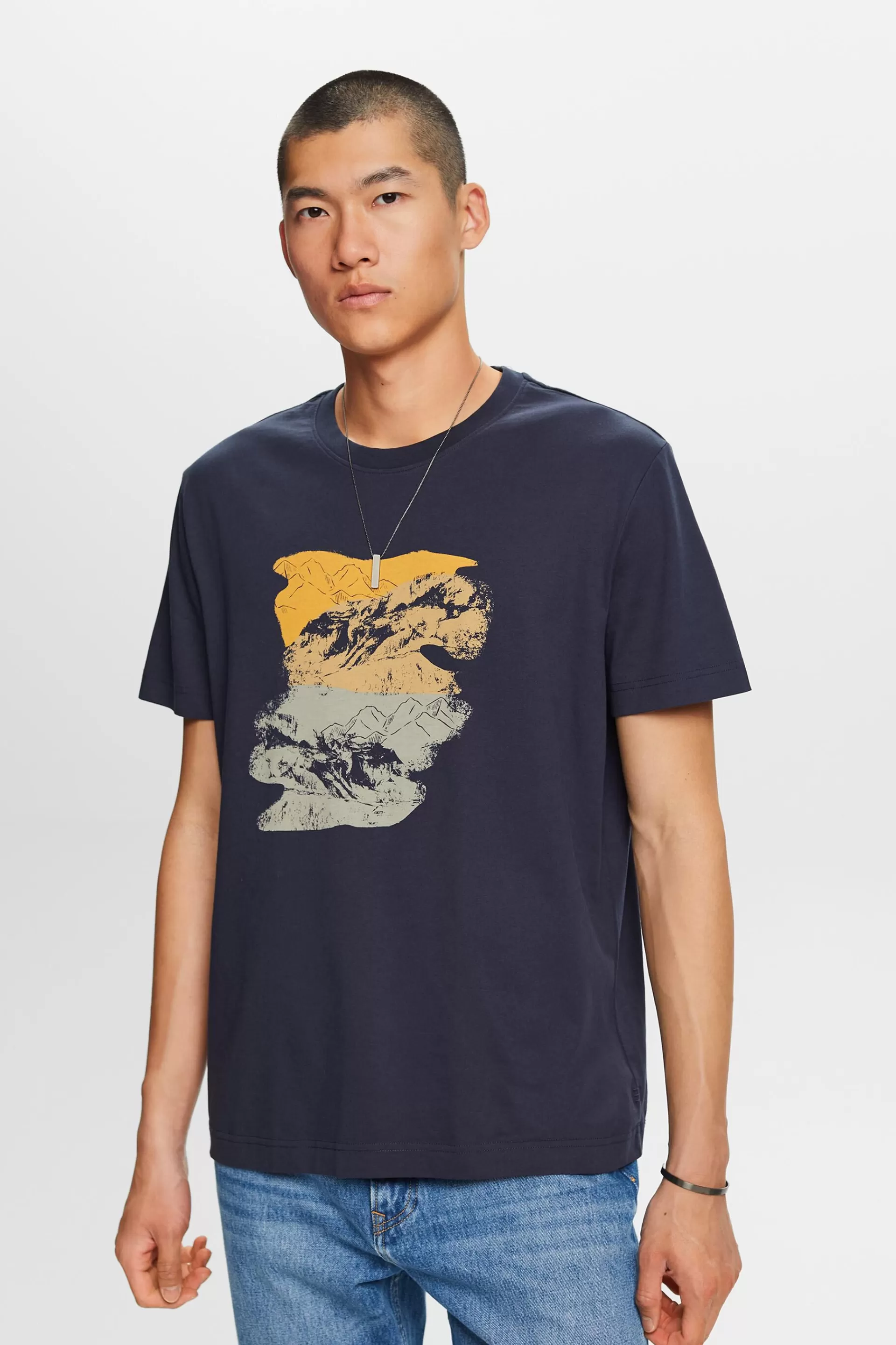 Baumwoll-T-Shirt mit Print-ESPRIT Cheap