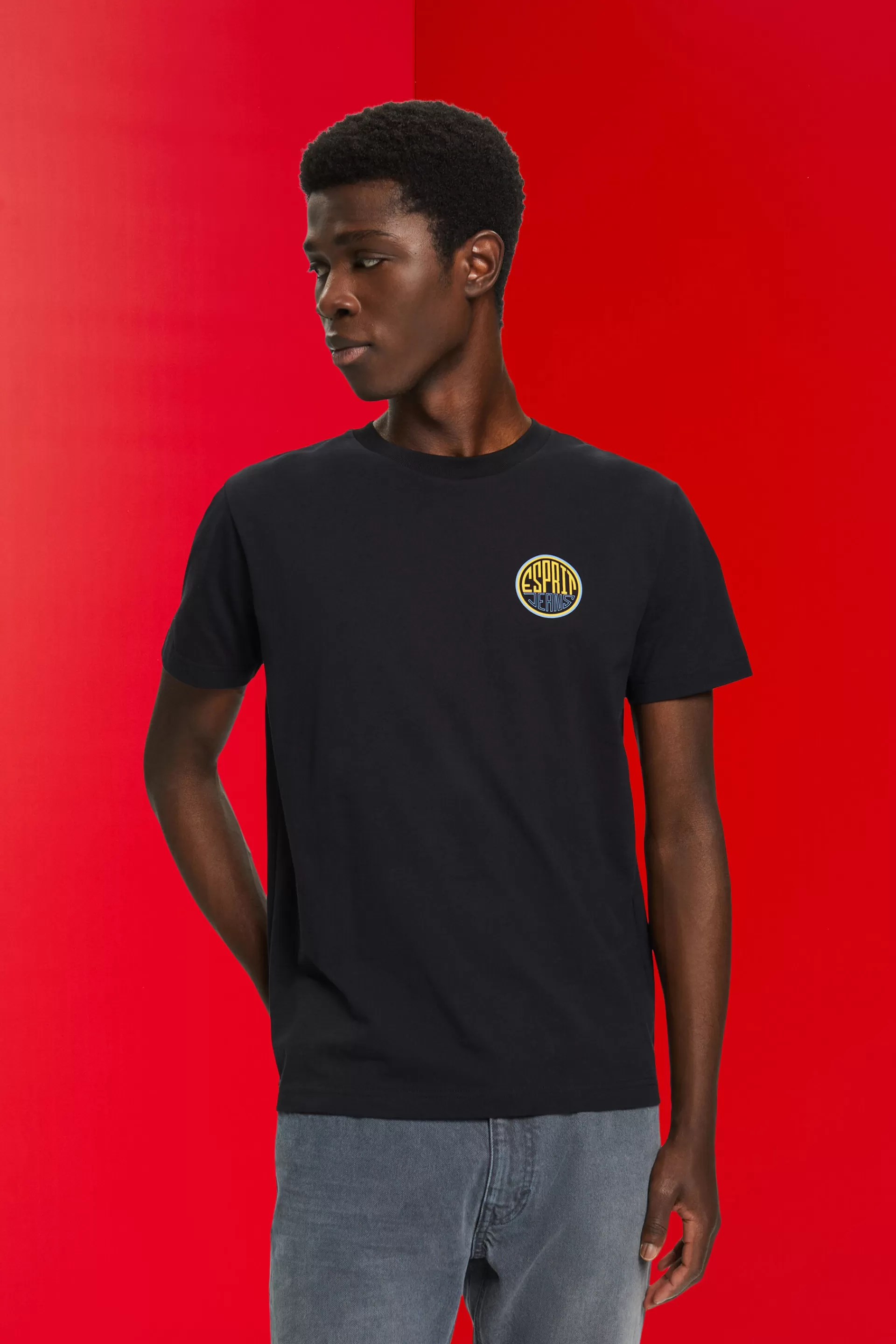 Baumwoll-T-Shirt mit Print auf der Brust-ESPRIT Sale