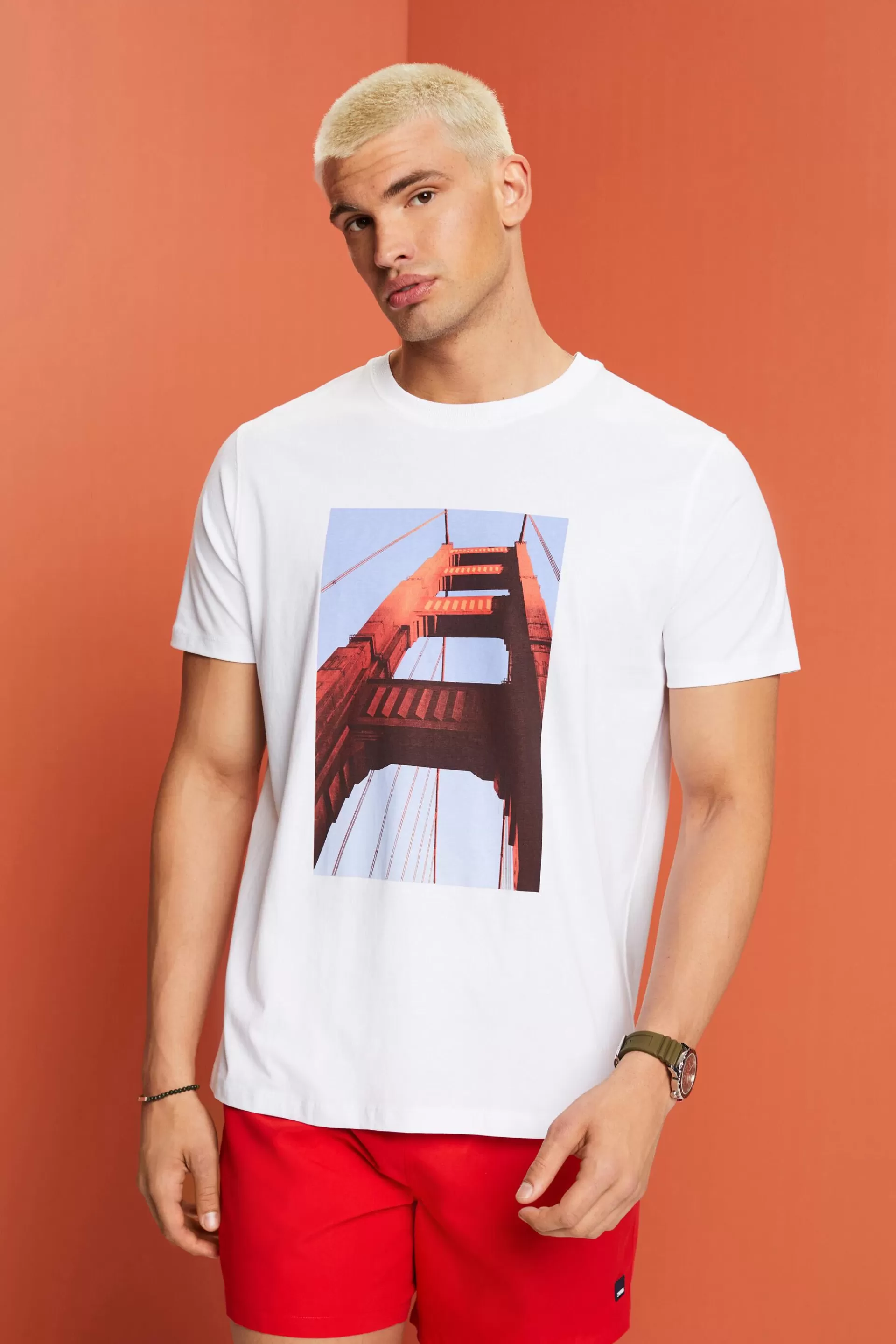 Bedrucktes Baumwoll-T-Shirt-ESPRIT Cheap
