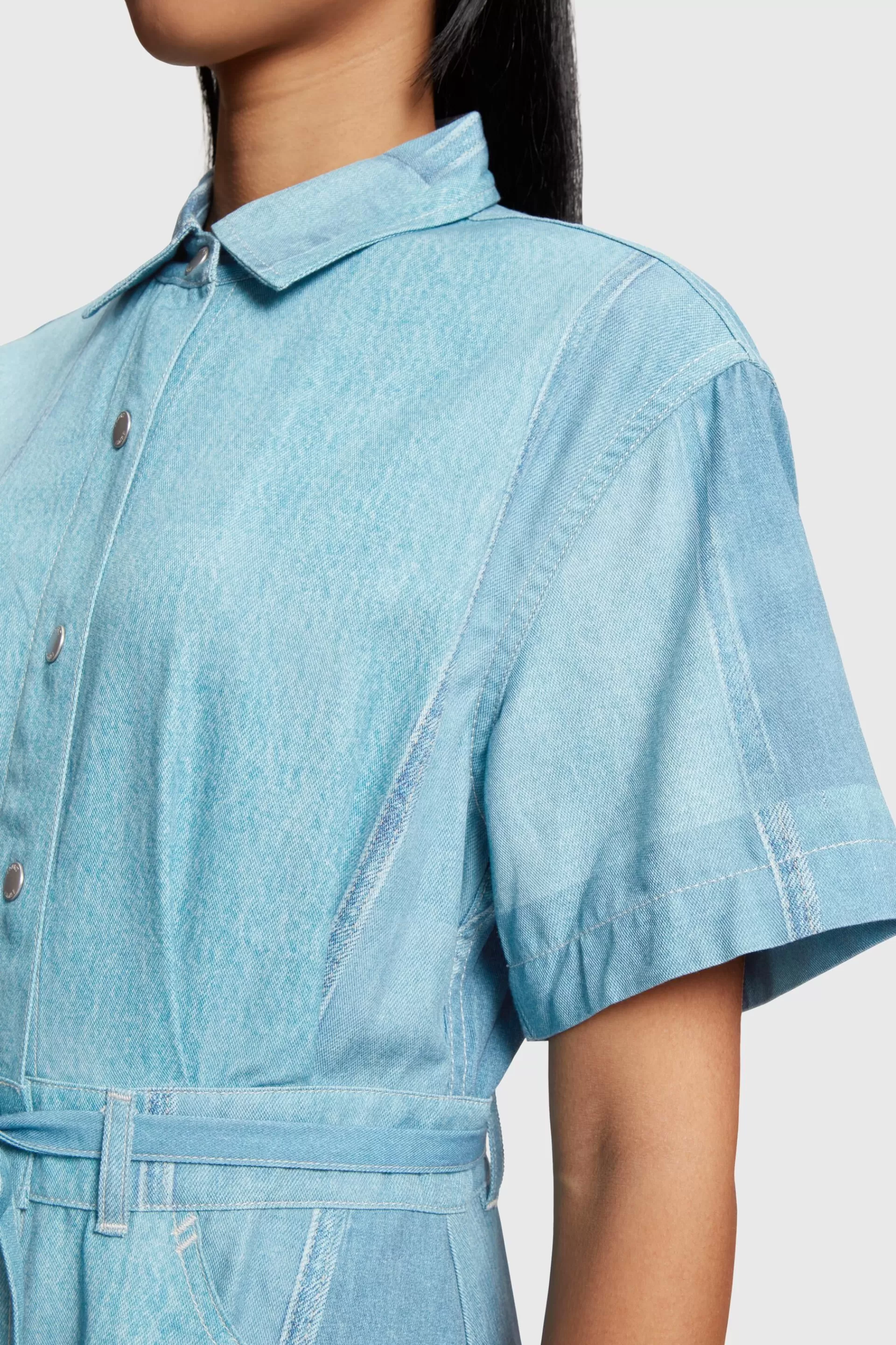Bedrucktes Denim Not Denim Hemdblusenkleid-ESPRIT Fashion