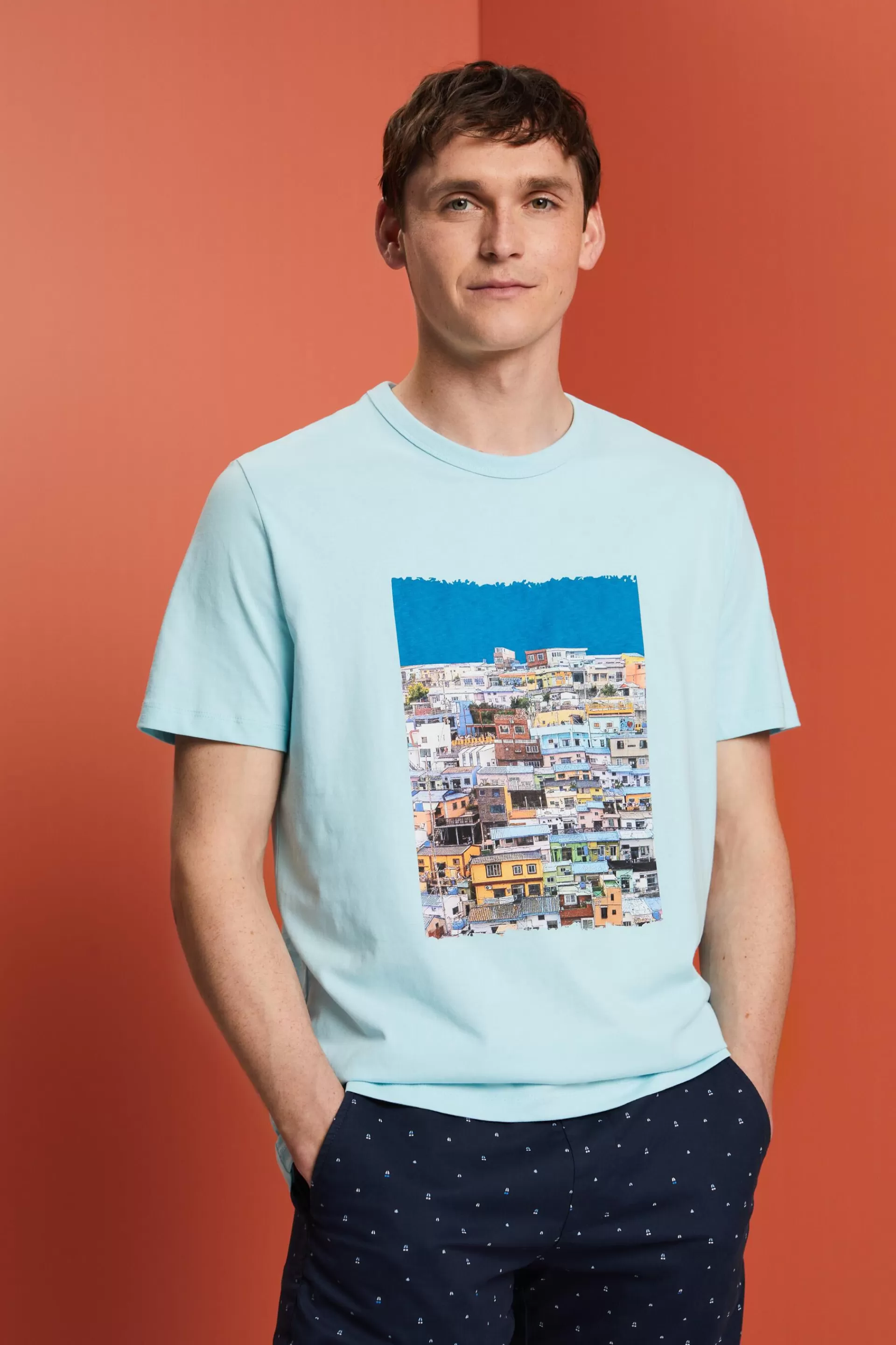 Bedrucktes Jersey-T-Shirt, 100 % Baumwolle-ESPRIT Hot
