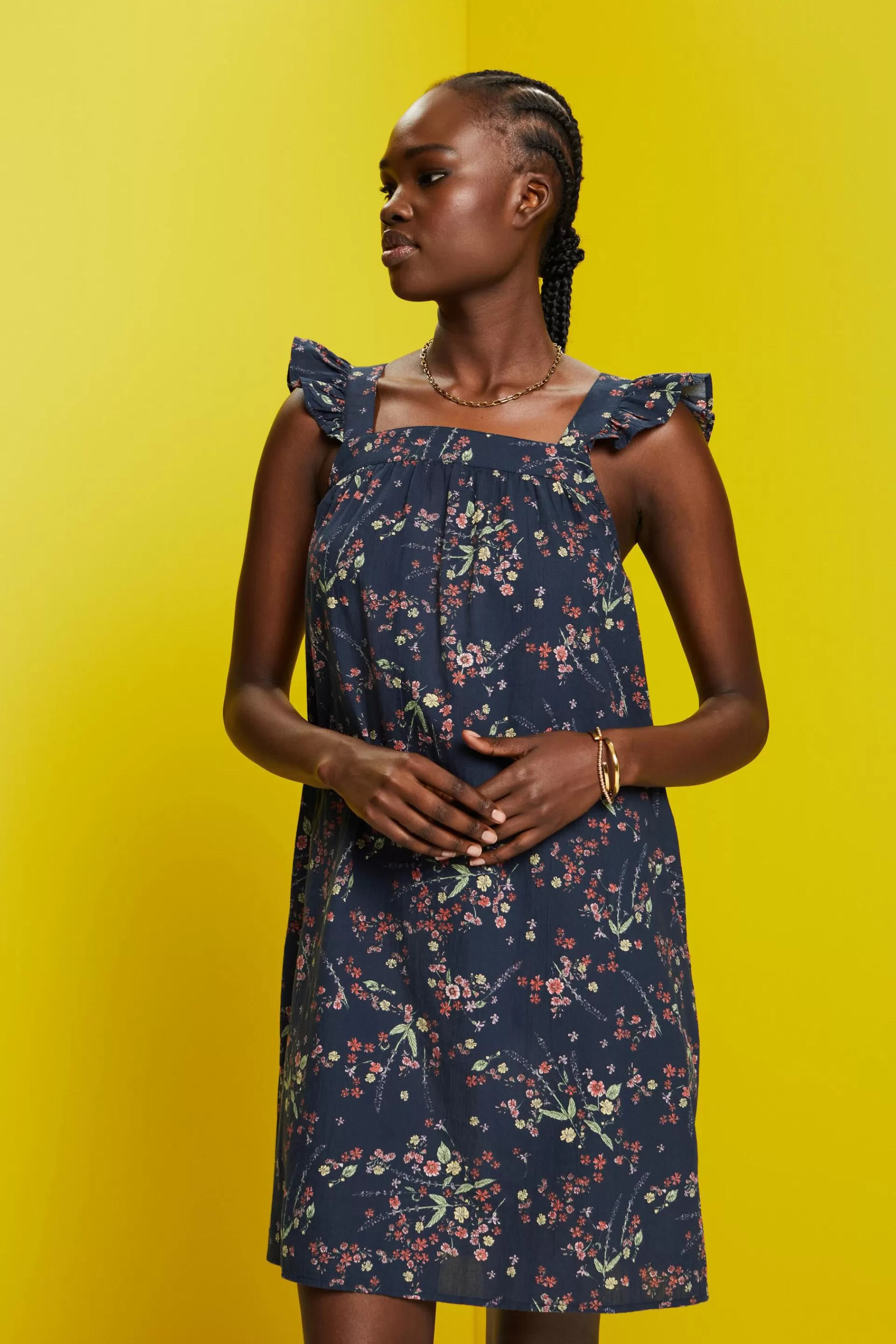 Bedrucktes Minikleid, 100 % Baumwolle-ESPRIT New