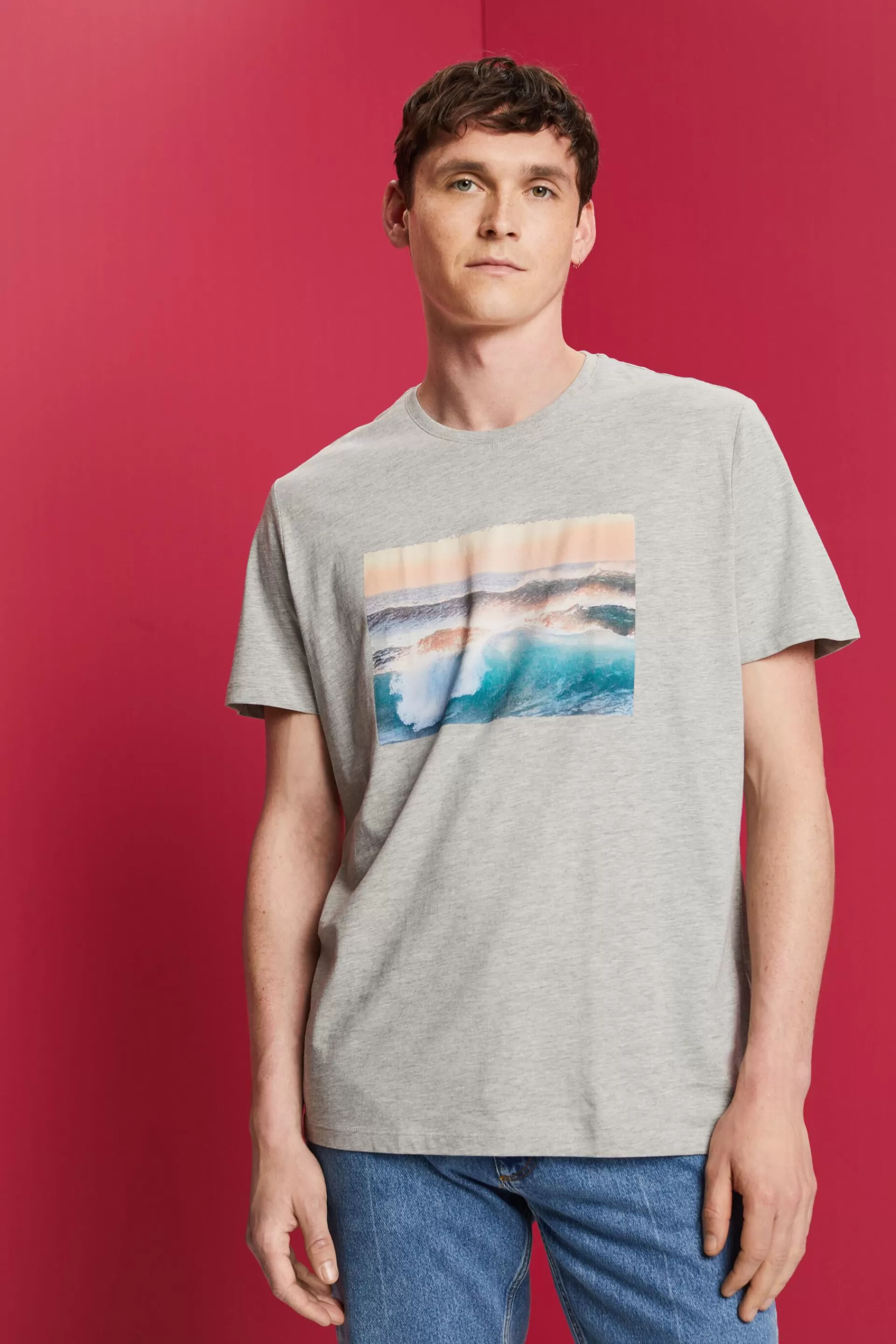 Bedrucktes T-Shirt aus Slub-Jersey-ESPRIT Sale
