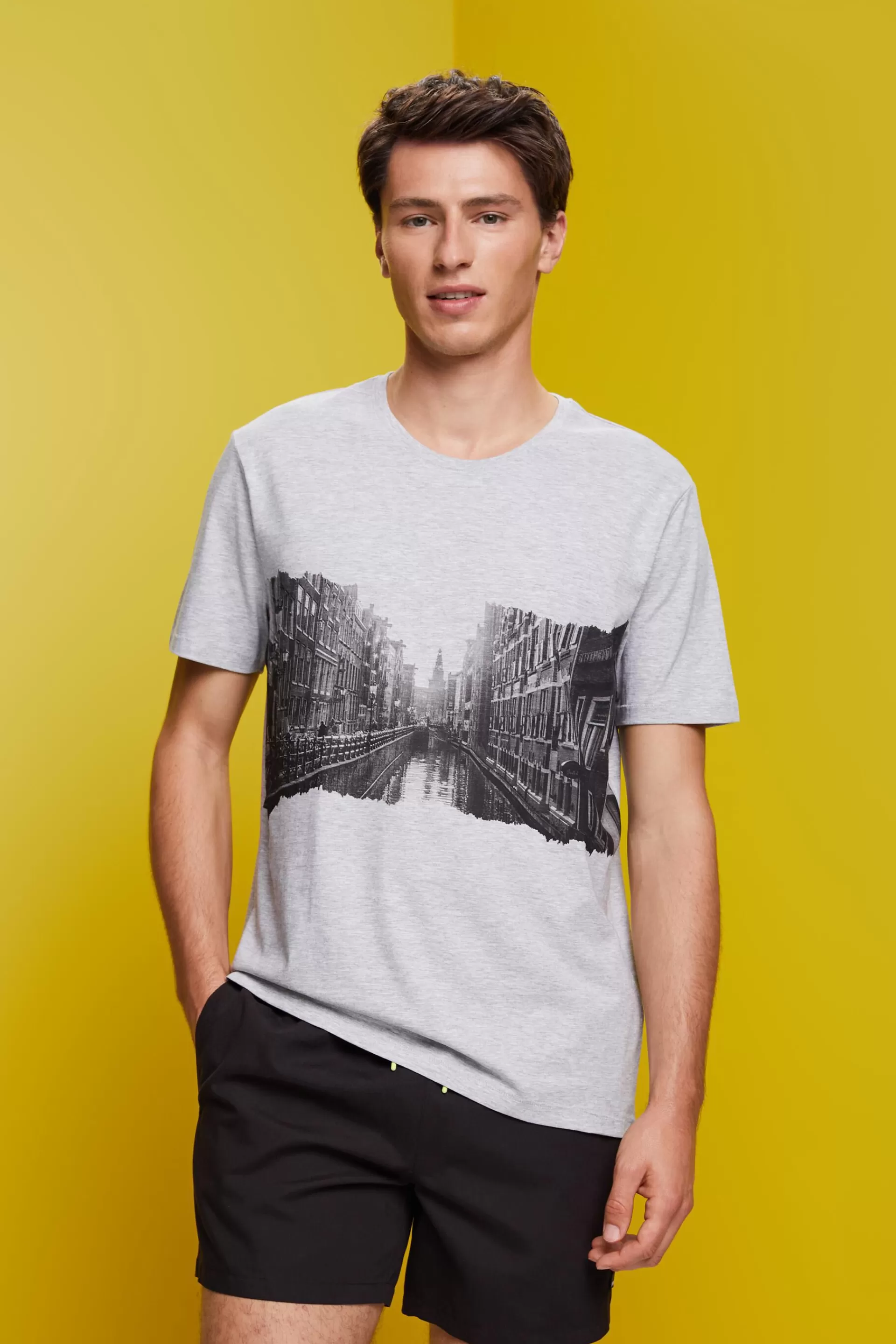 Bedrucktes T-Shirt aus Slub-Jersey-ESPRIT Cheap