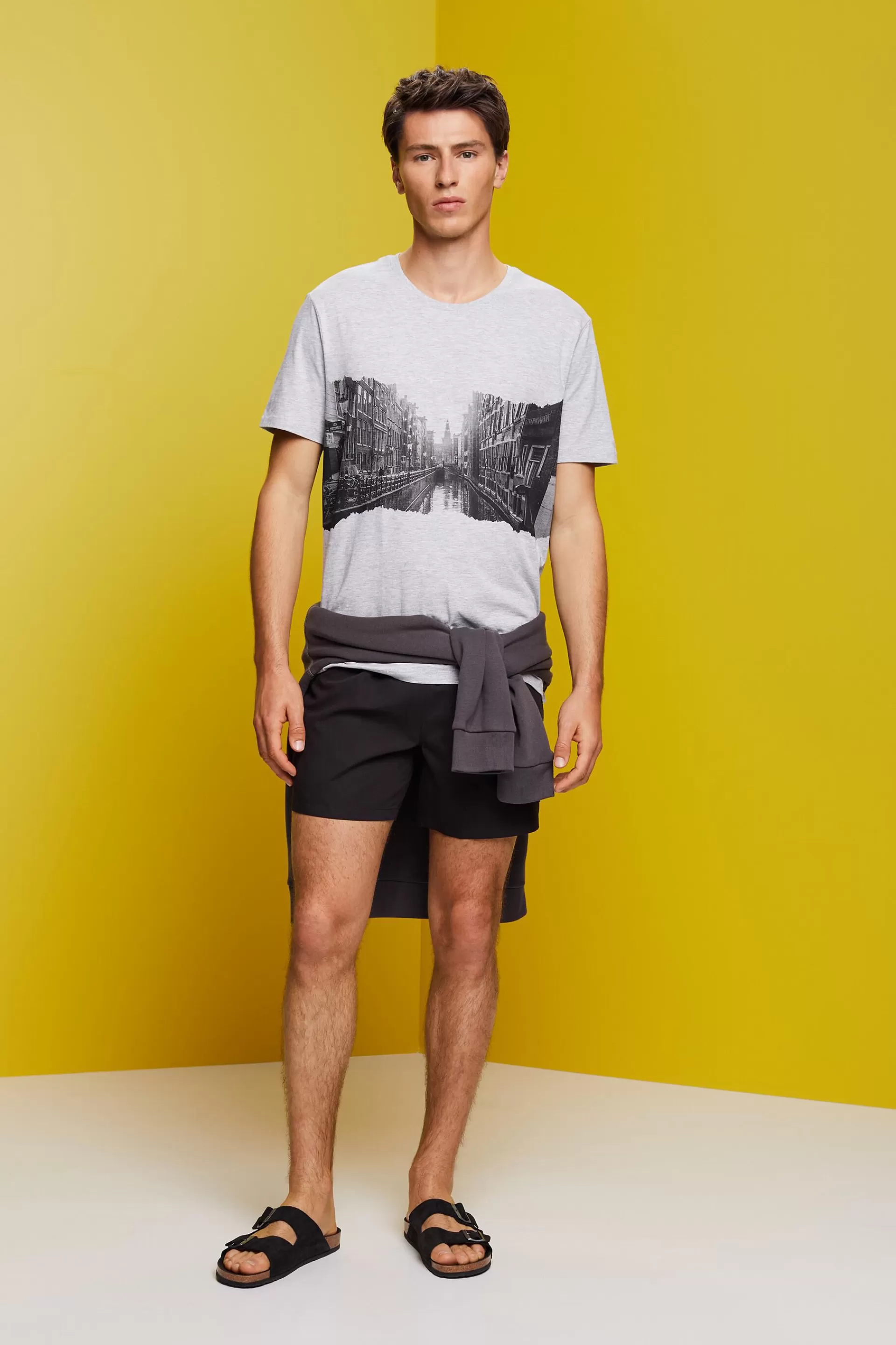 Bedrucktes T-Shirt aus Slub-Jersey-ESPRIT Cheap