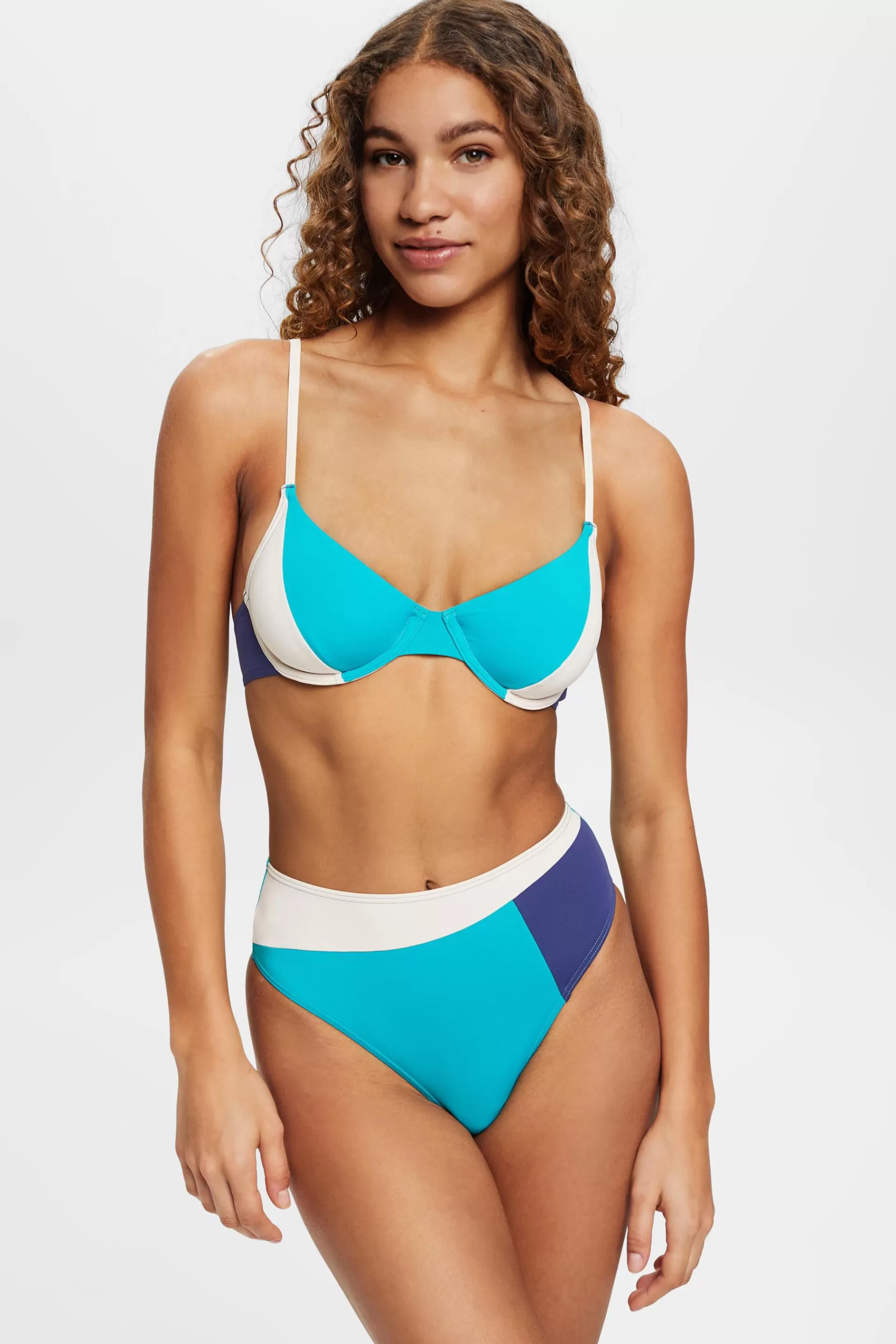 Bikinihose mit hohem Bund im Colour Block-Design-ESPRIT Flash Sale