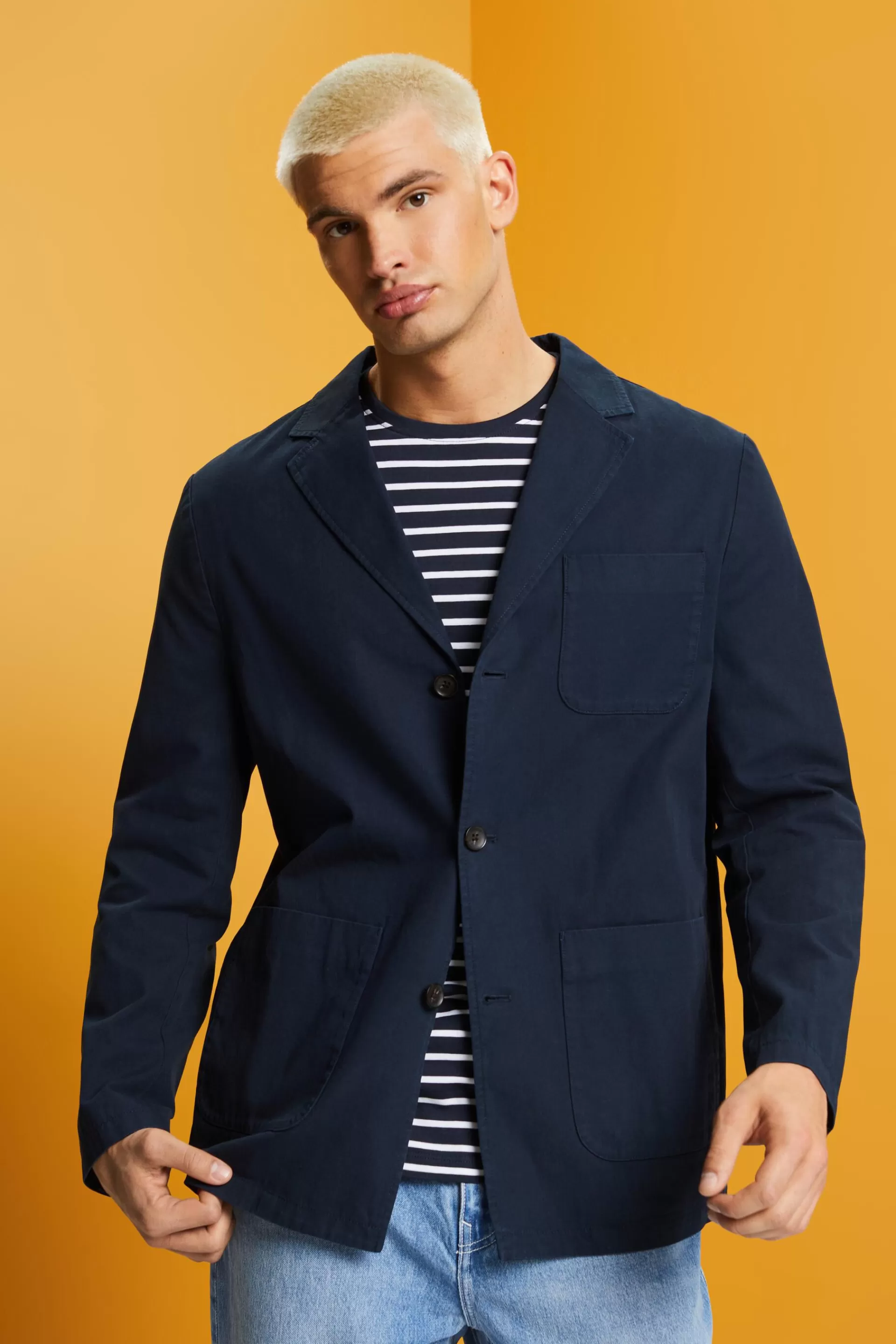 Blazerjacke aus Baumwolltwill-ESPRIT Shop