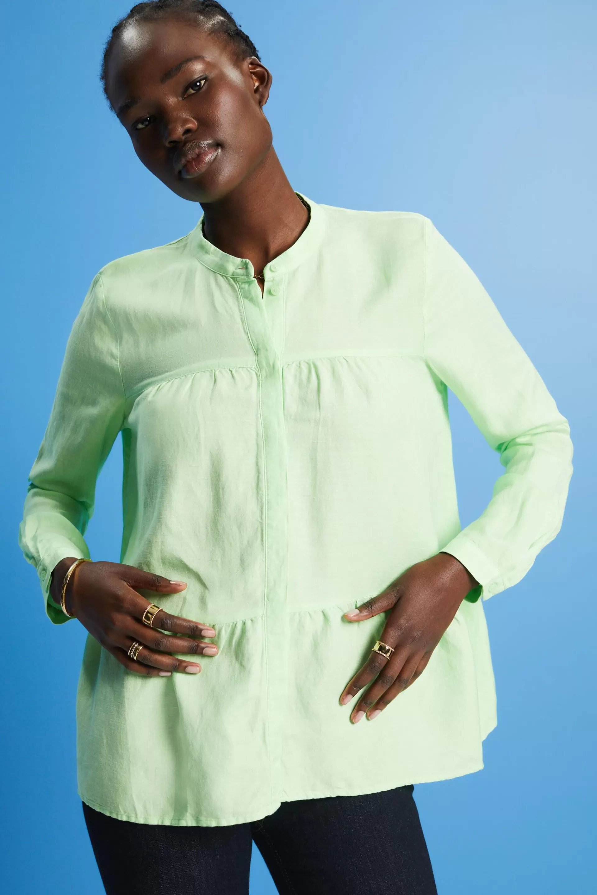 Bluse aus Leinenmix-ESPRIT Online