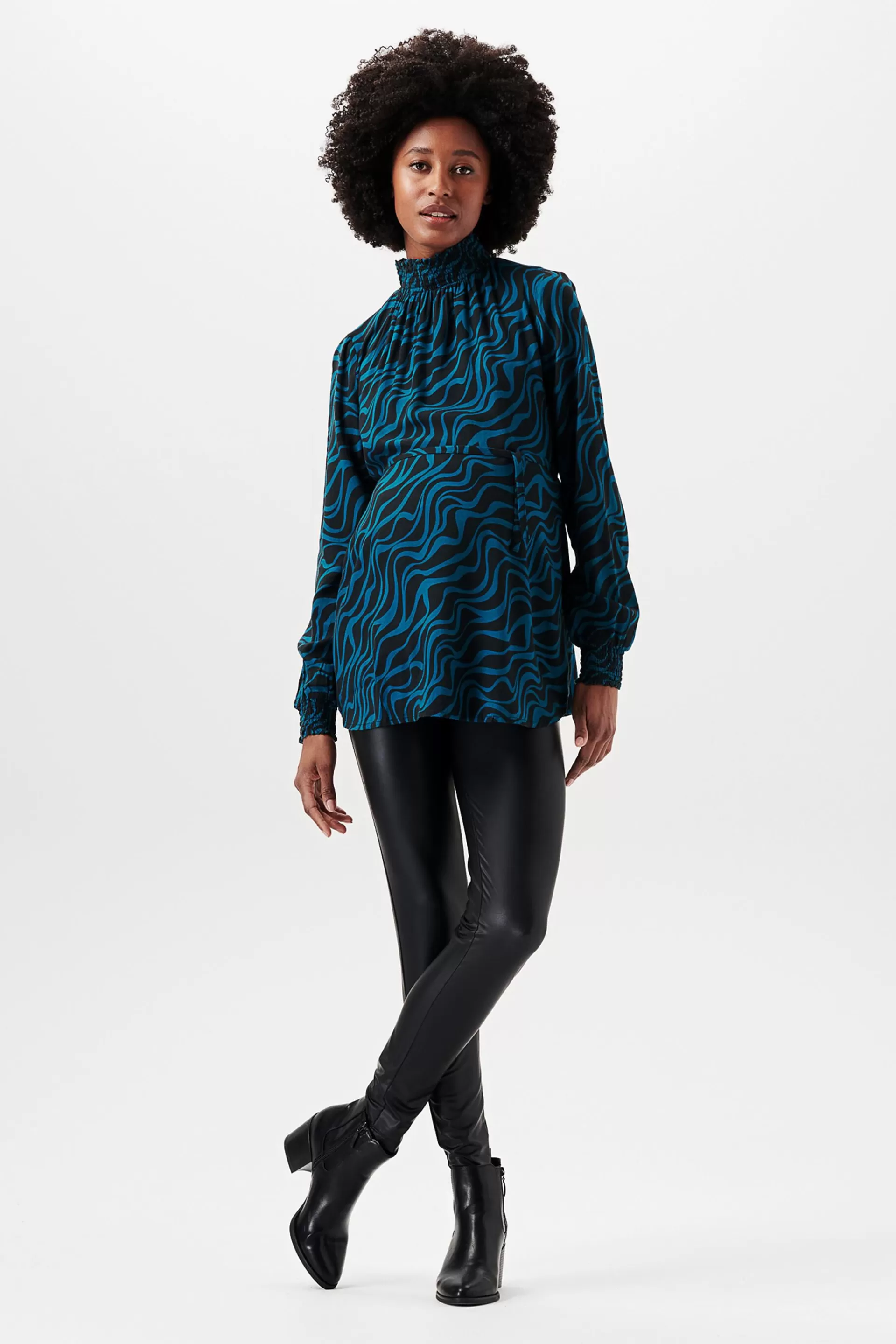 Bluse mit Stehkragen und Muster-ESPRIT Sale
