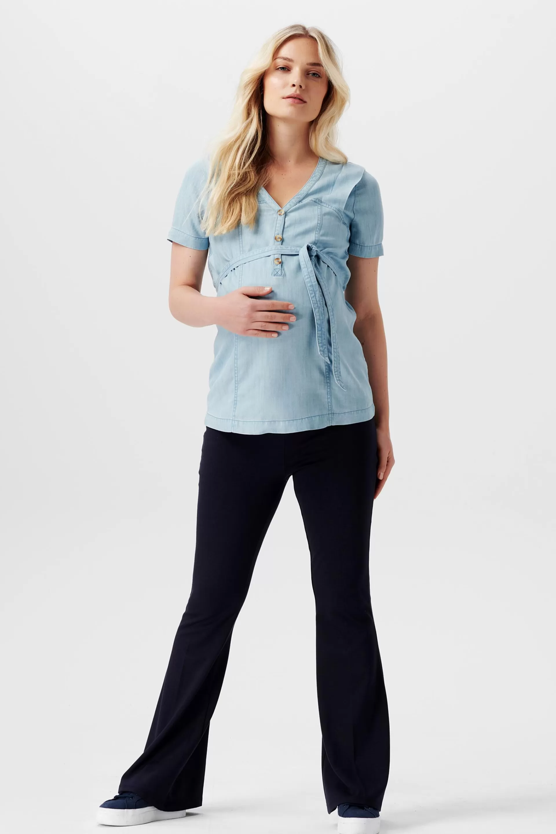 Bluse mit V-Ausschnitt und Knöpfen-ESPRIT Online