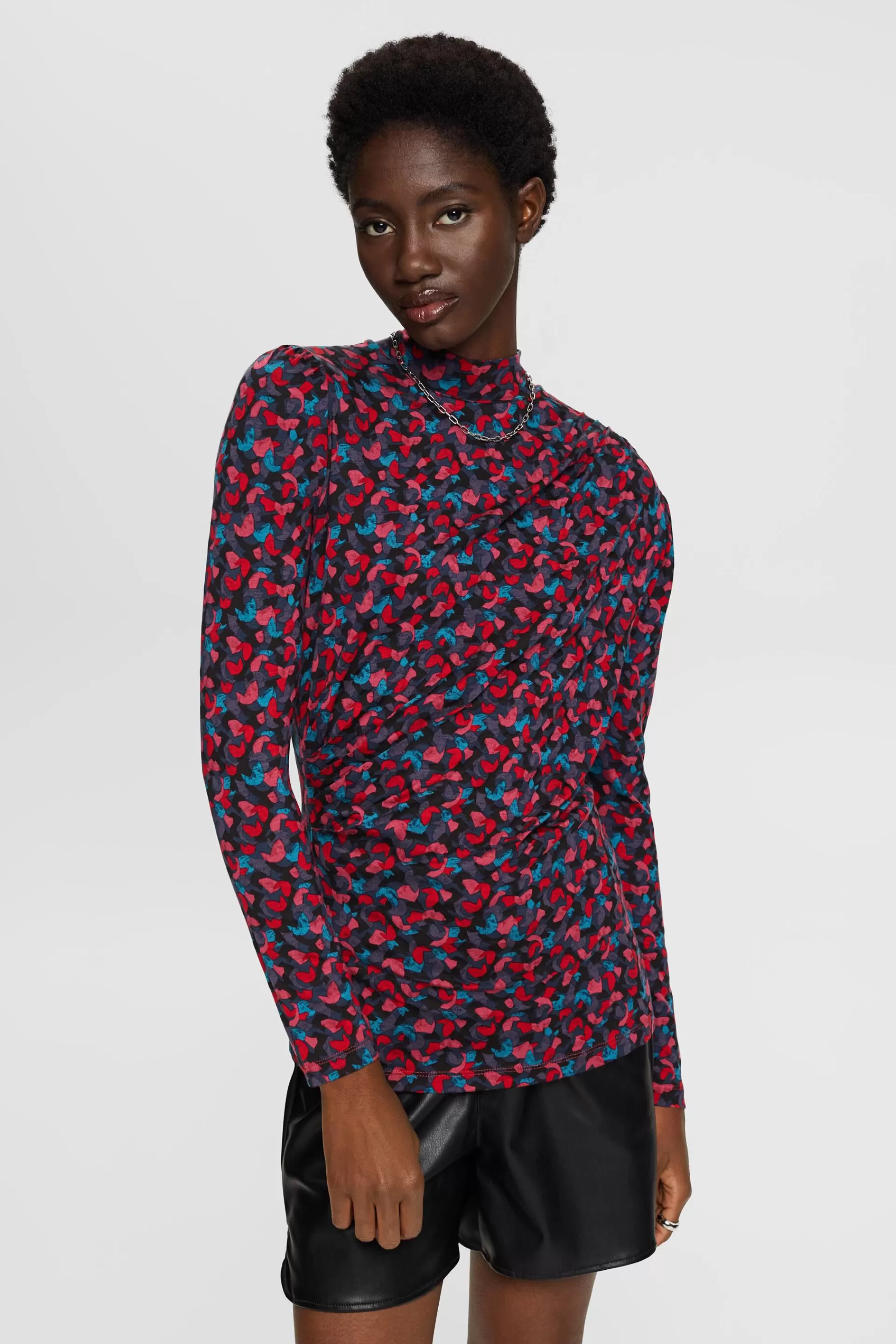 Blusen-Shirt mit Allover-Print-ESPRIT Fashion