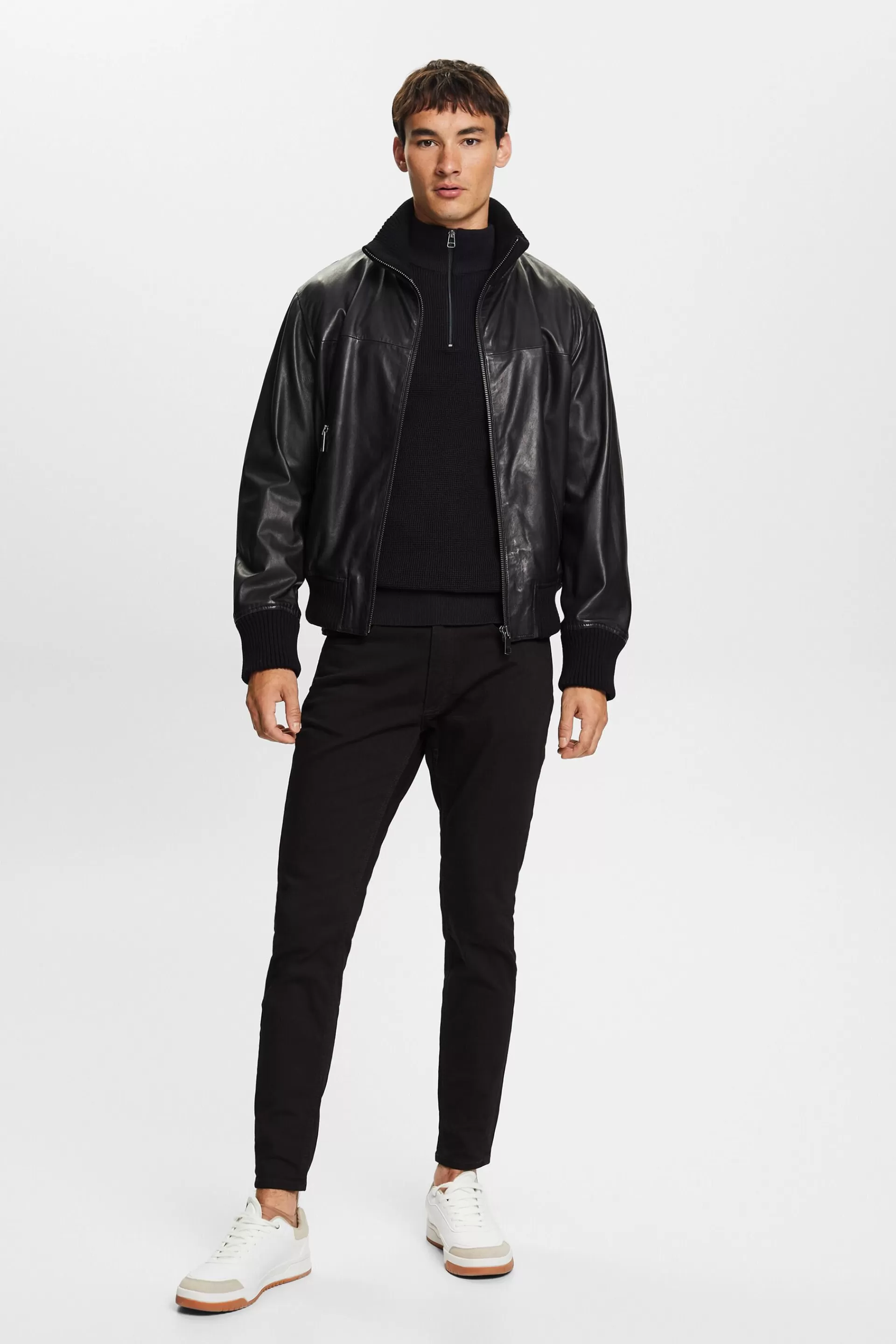 Bomberjacke aus Leder-ESPRIT Cheap