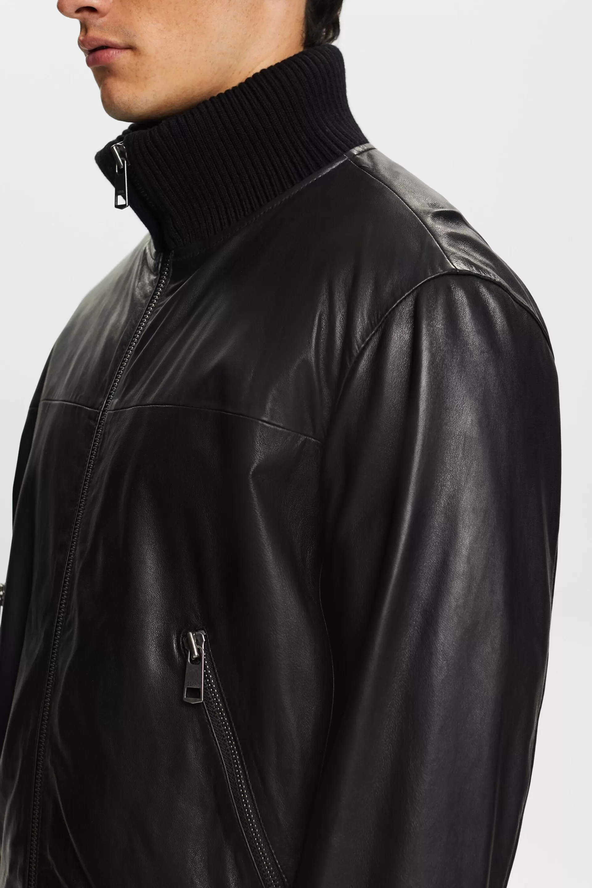 Bomberjacke aus Leder-ESPRIT Cheap